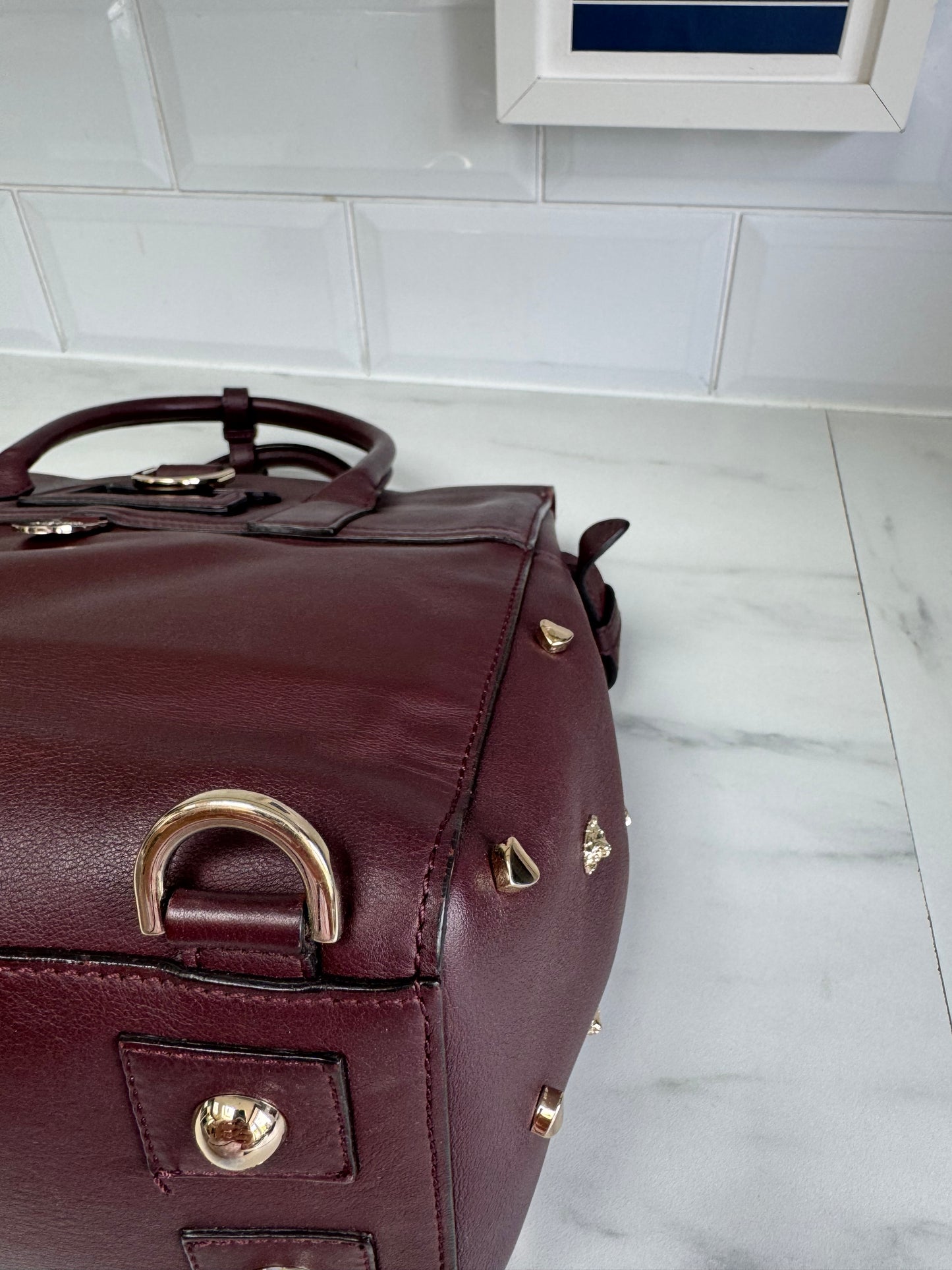 Mulberry Medium Limited Edition Cara  Delevingne Lion and Heart Rivet Backpack - Oxblood
