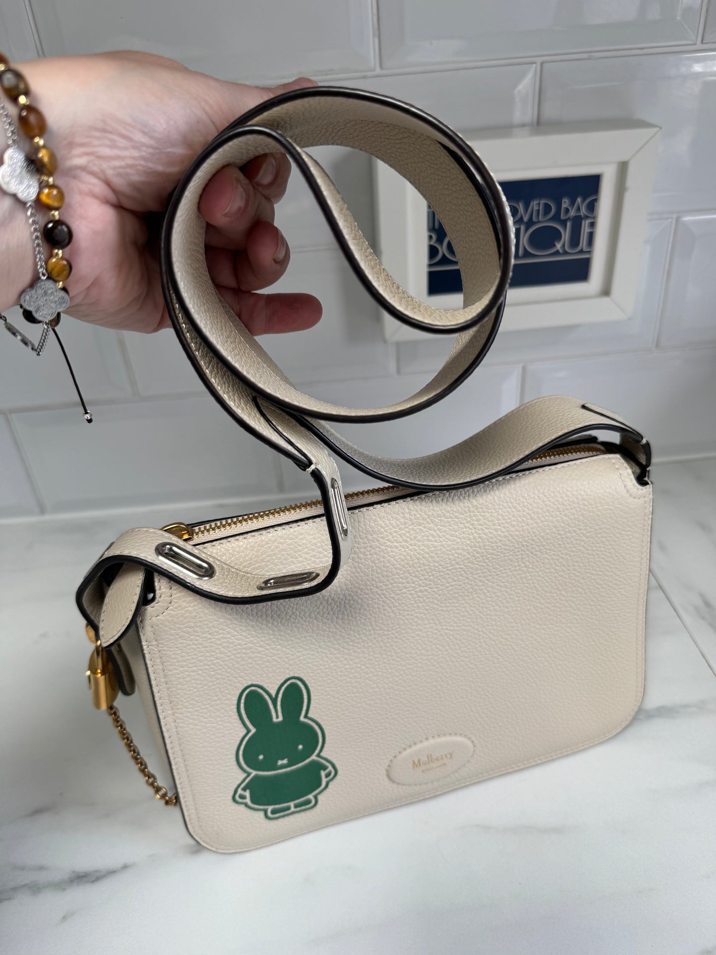 Mulberry Limited Edition “Miffy” Billie Shoulder Bag - Chalk & Green