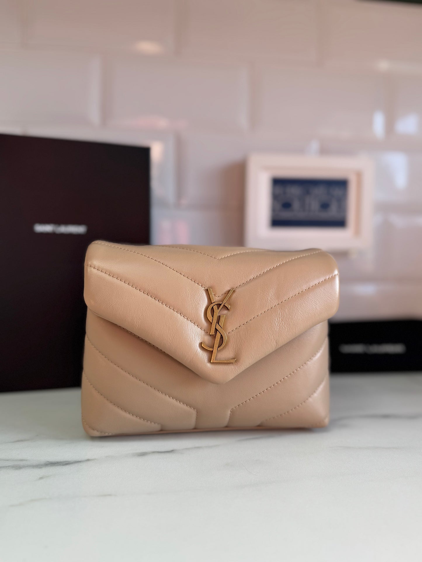 Saint Laurent (YSL) Toy Lou Lou - Dark Beige