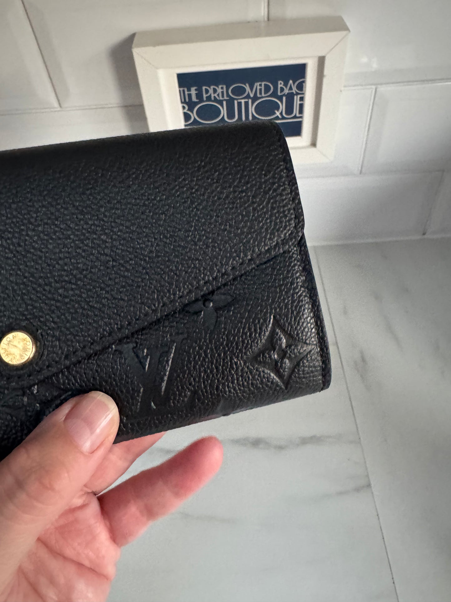 Louis Vuitton Sarah Wallet Monogram Emperiente - Black