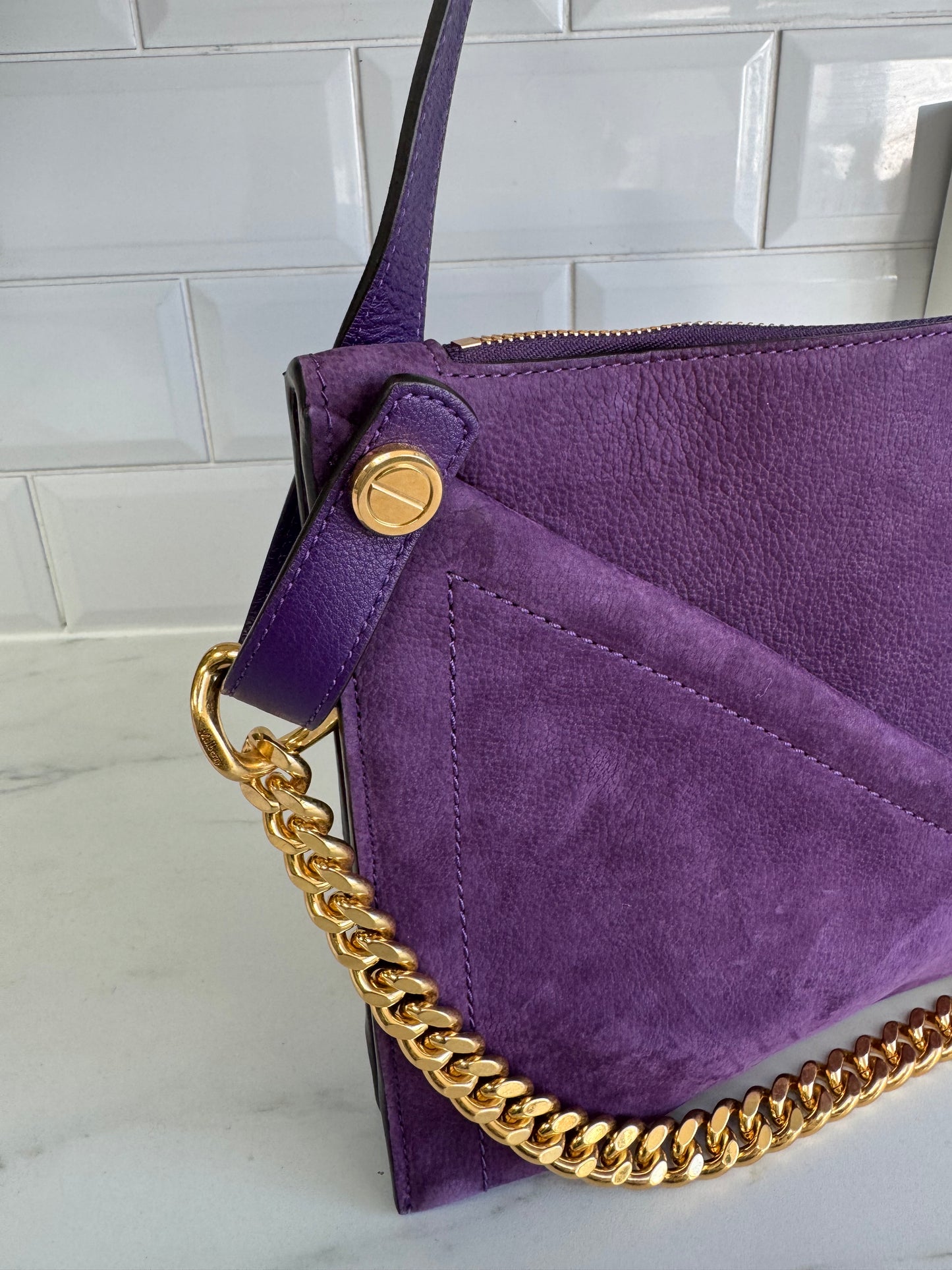 Mulberry M Zipped Pouch - Amethyst