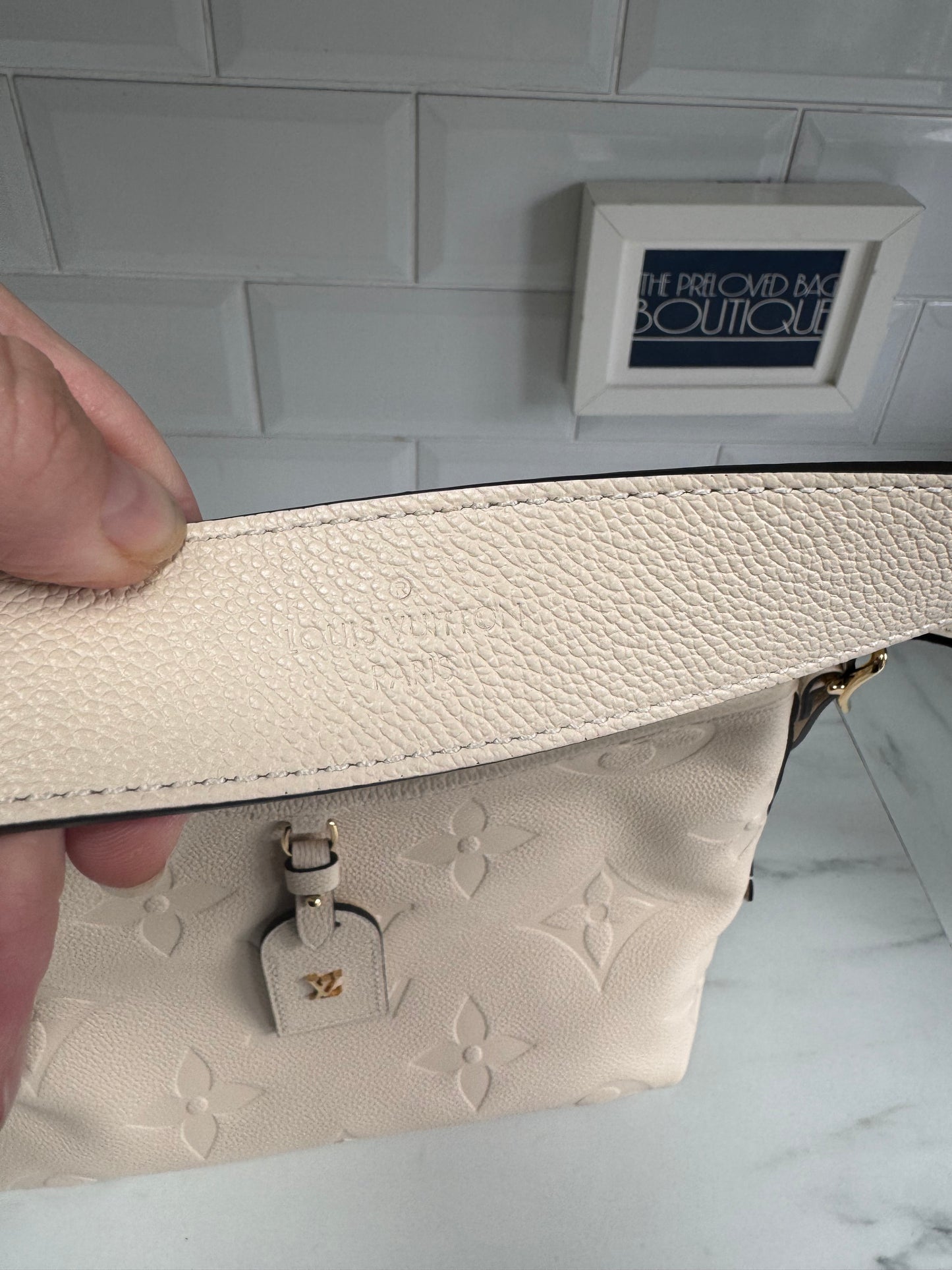 Louis Vuitton Carryall Creme Giant Monogram Emperiente PM - White