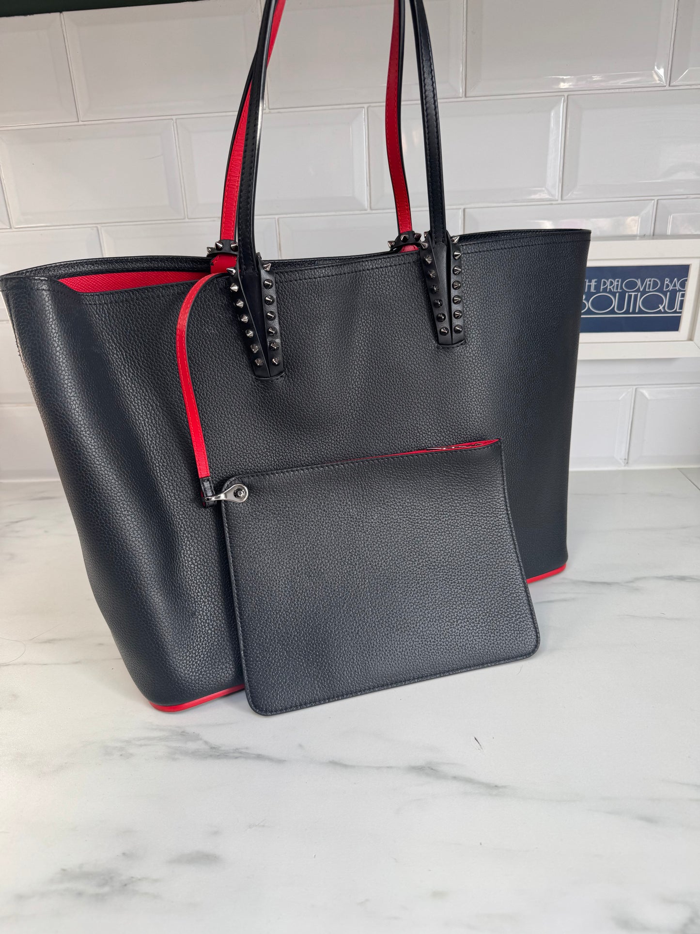 Christian Louboutin Cabata Tote - Black and Red