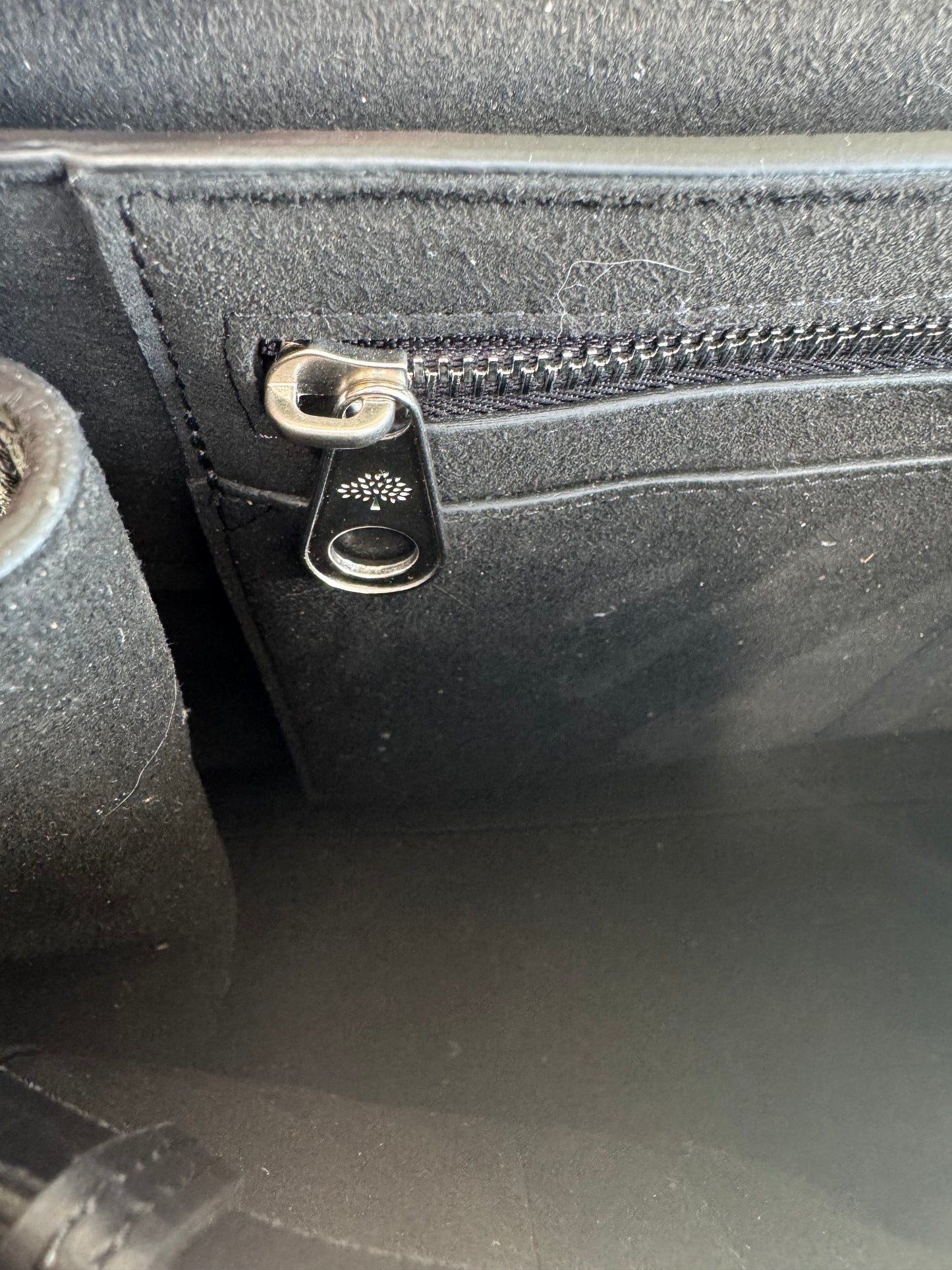 Mulberry Matte Croc Embossed Bayswater - Black