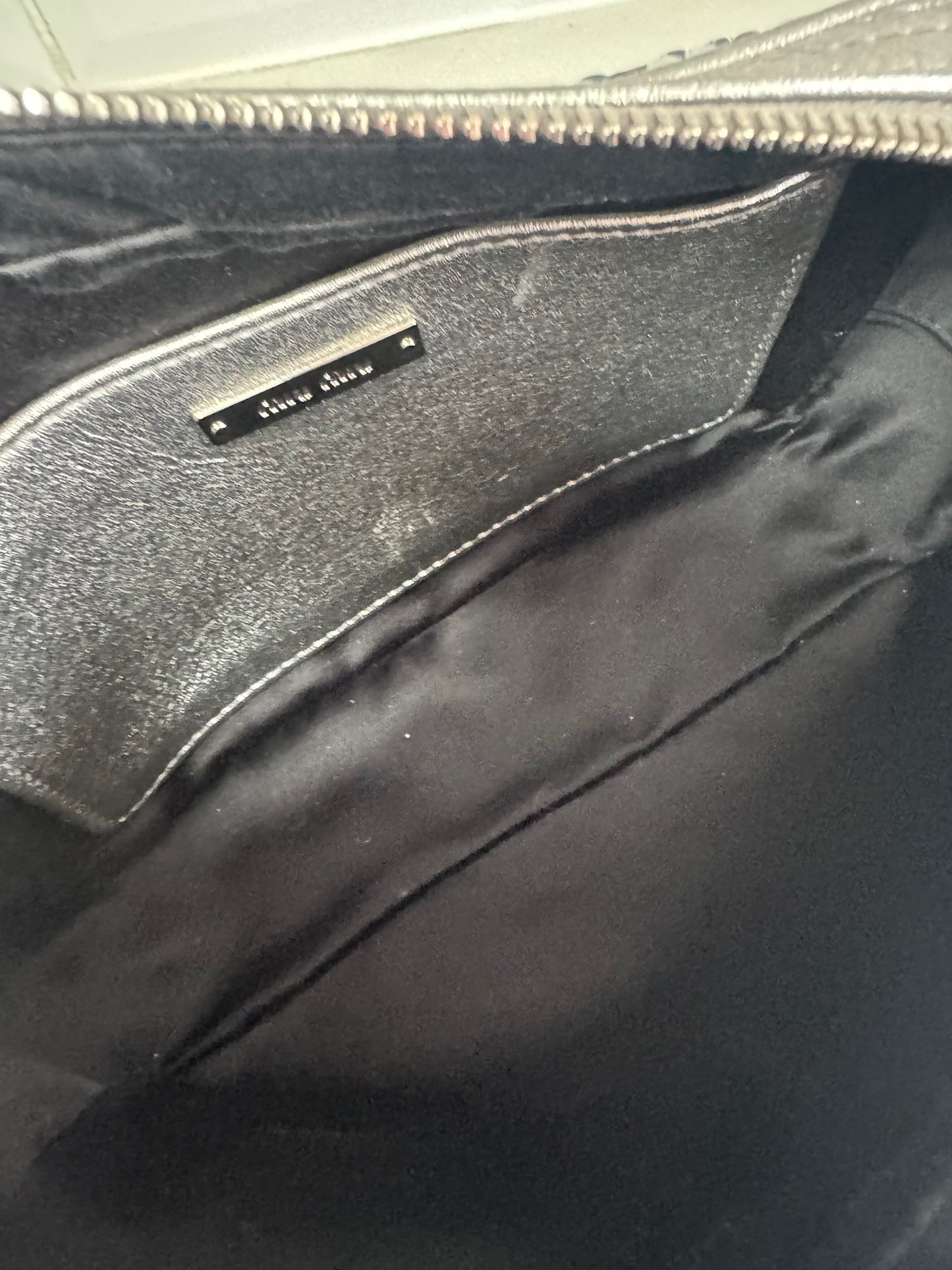 Miu Miu Sequin Camera Bag - Silver
