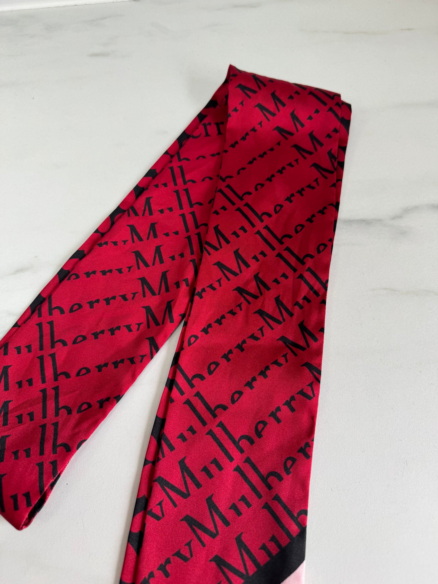 Mulberry Twilly - Black, Red and Pink