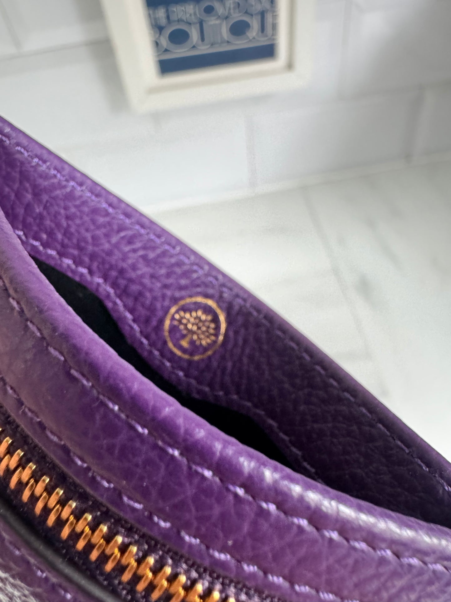 Mulberry Zipped Card Holder - Amethyst