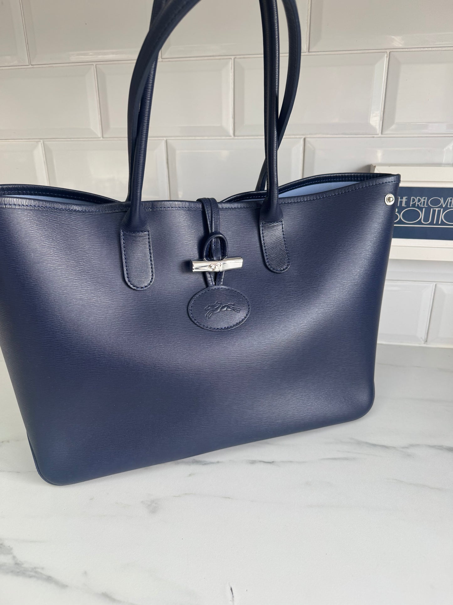Longchamp Le Roseau Tote - Navy