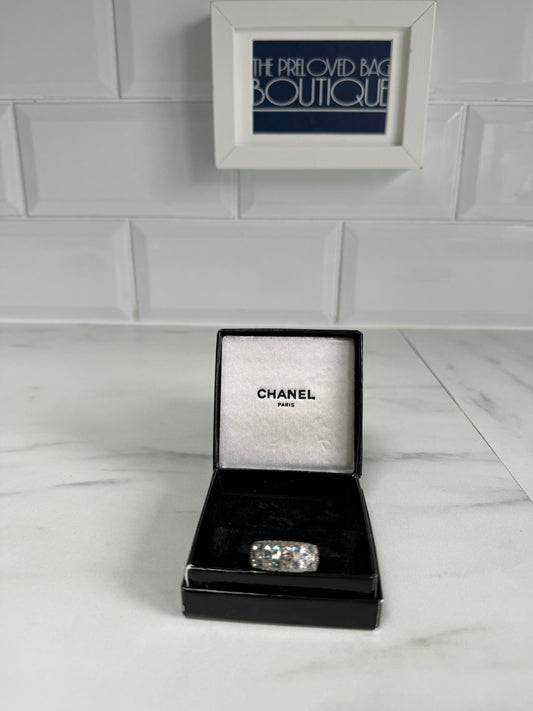 Chanel Diamanté Blue and Silver Ring