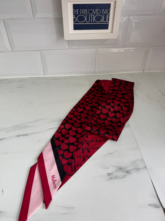 Mulberry Twilly - Black, Red and Pink