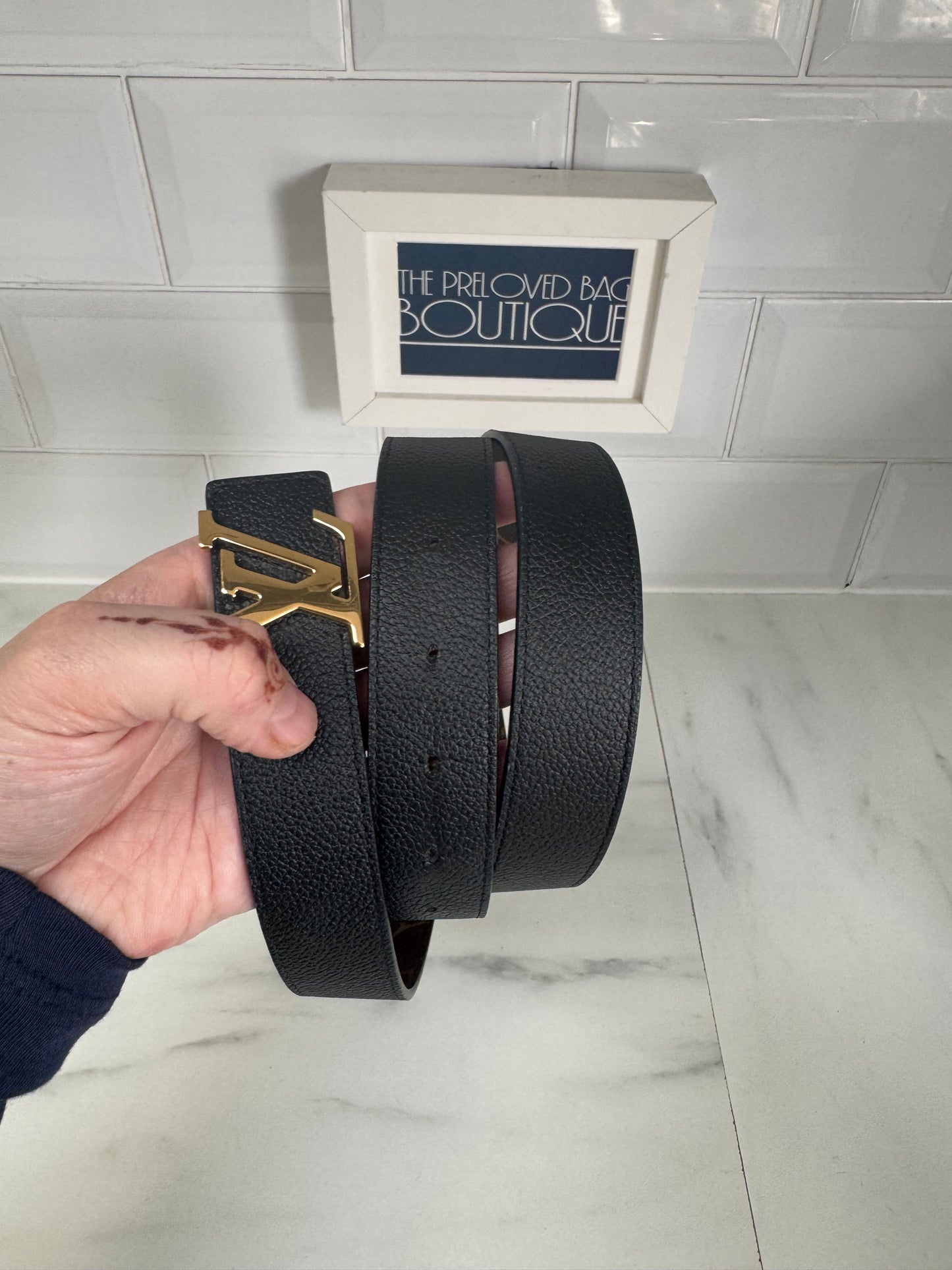Louis Vuitton Initiales Belt - Black/Brown Monogram