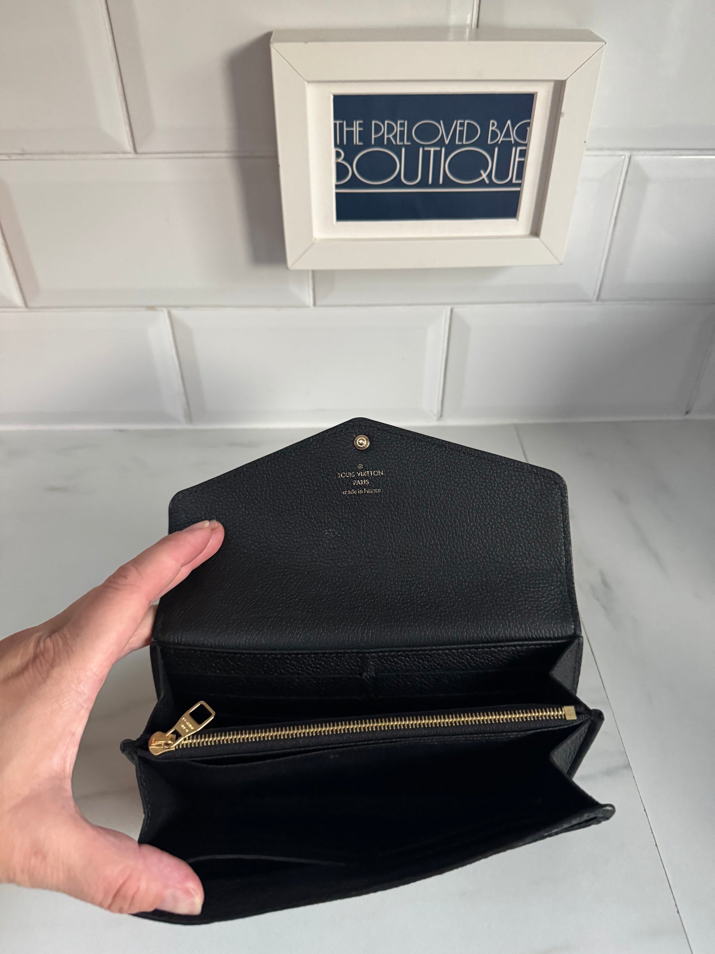 Louis Vuitton Sarah Wallet Monogram Emperiente - Black