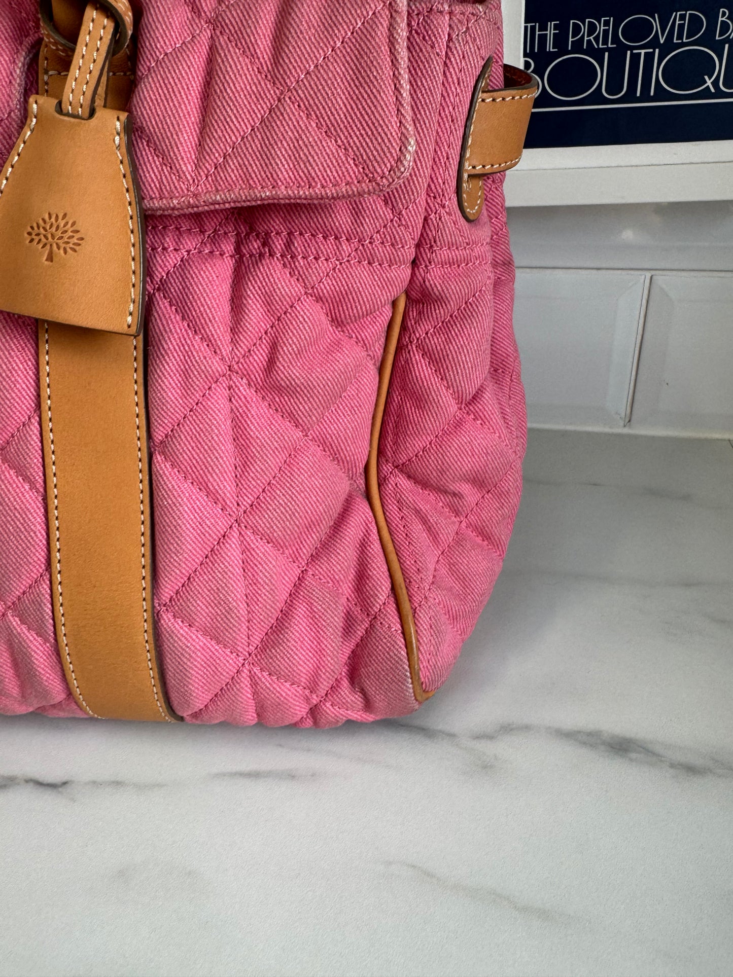 Mulberry Denim Quilted Bayswater - Candy Pink