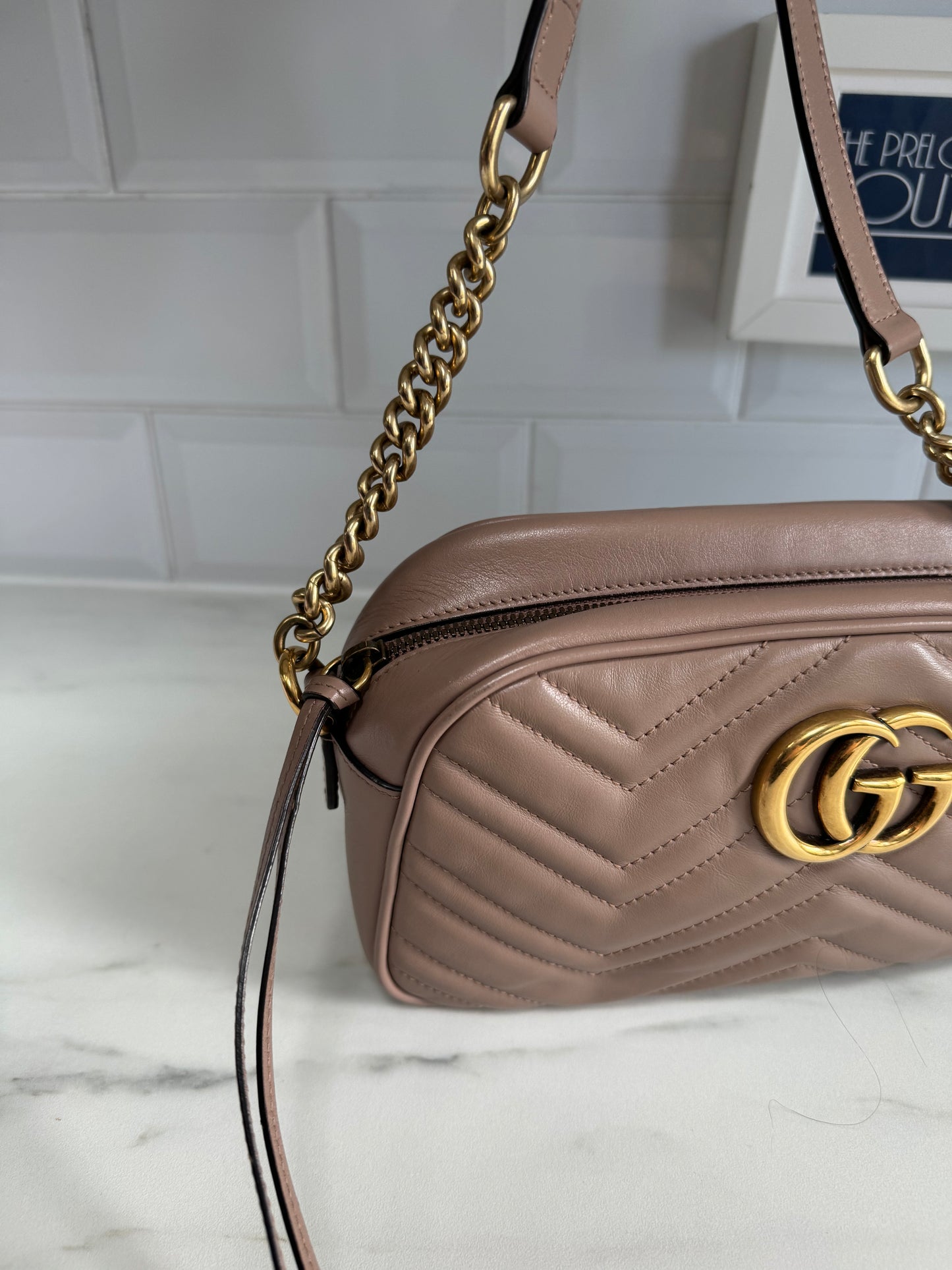 Gucci Marmont Shoulder Bag - Nude