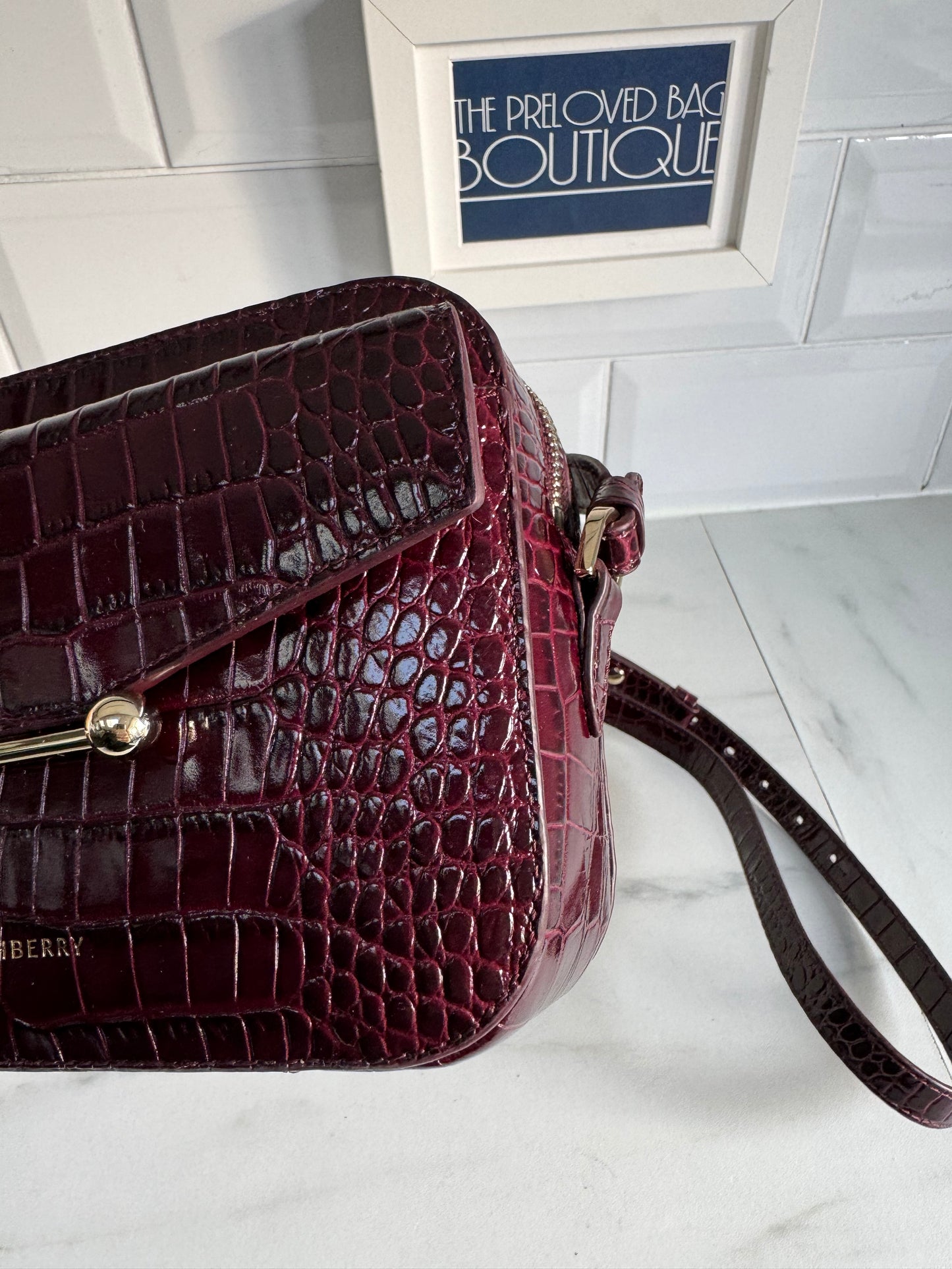 Strathberry Mosaic Camera Bag - Burgundy