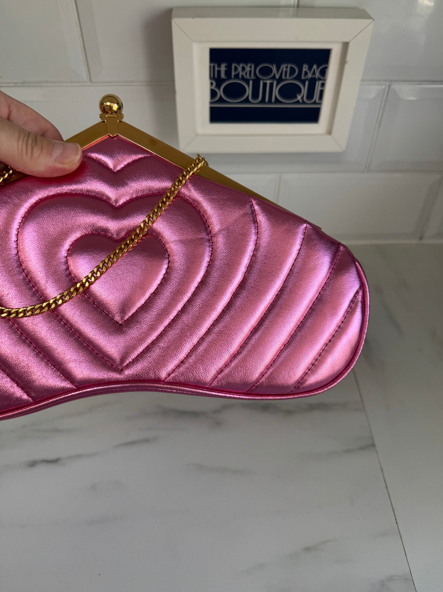 Mulberry Small Witney Heart Clutch - Metallic Pink