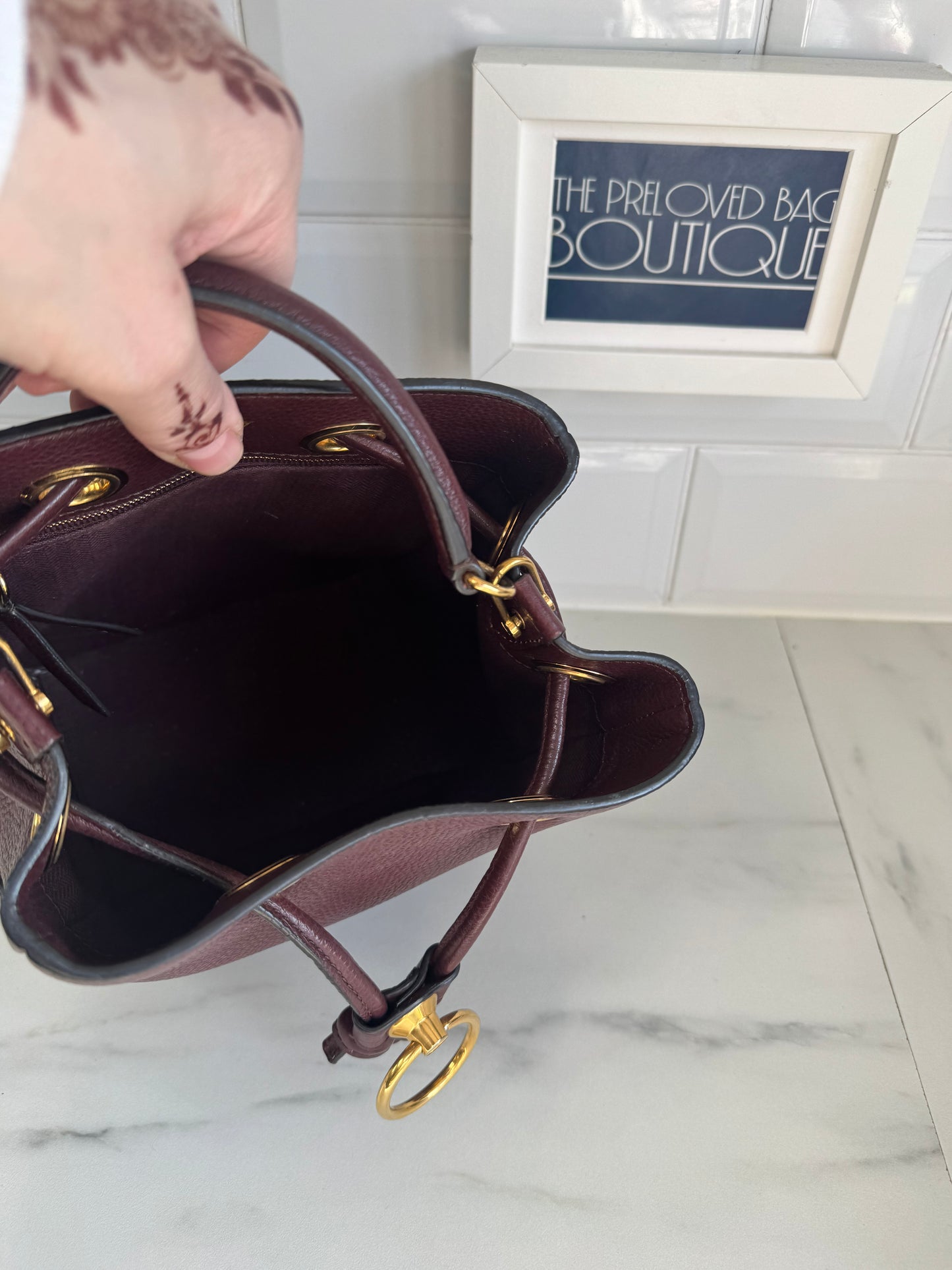 Mulberry Hampstead Bucket Bag - Oxblood
