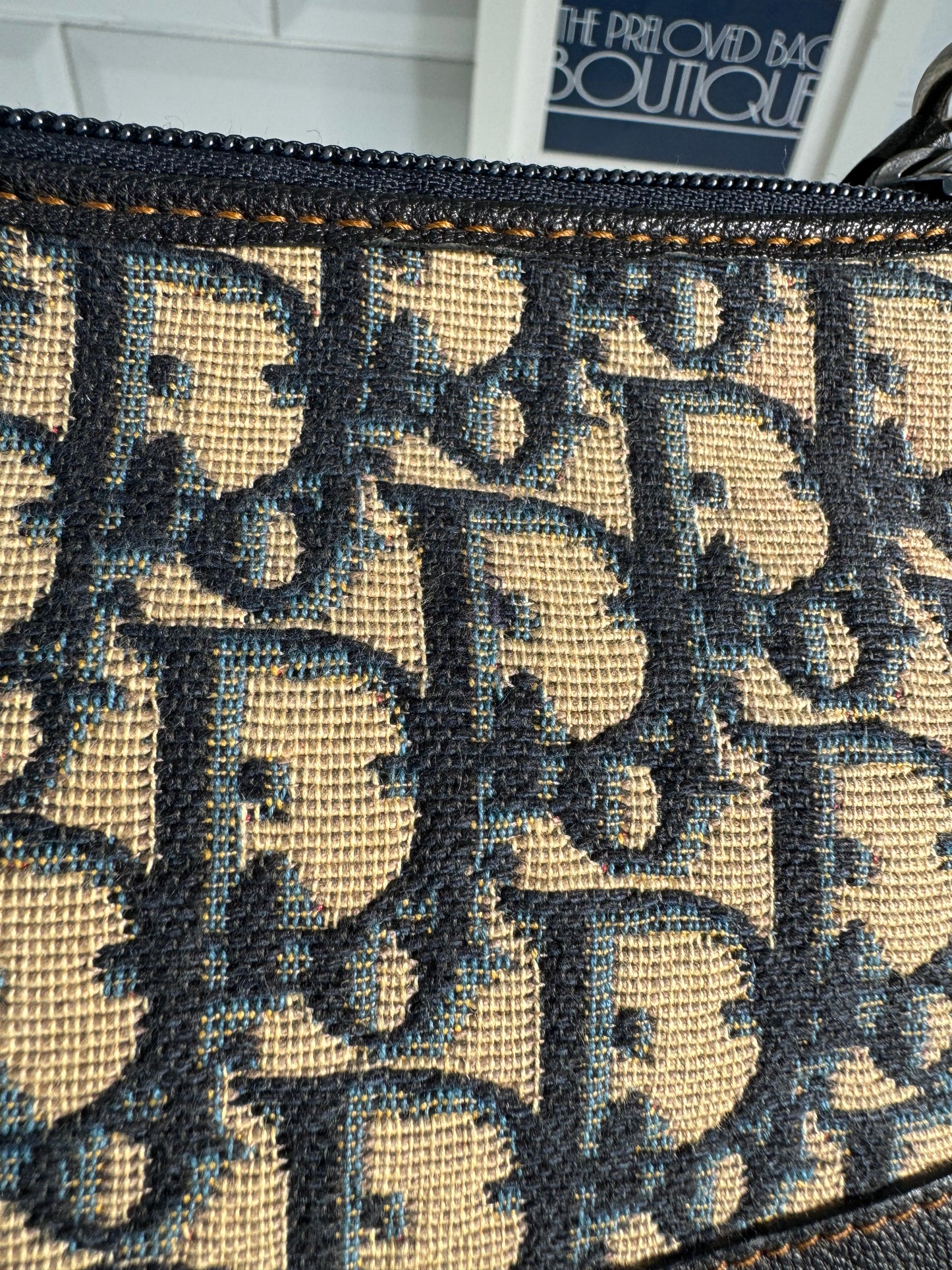 Christian Dior Trotter Jacquard Purse - Navy