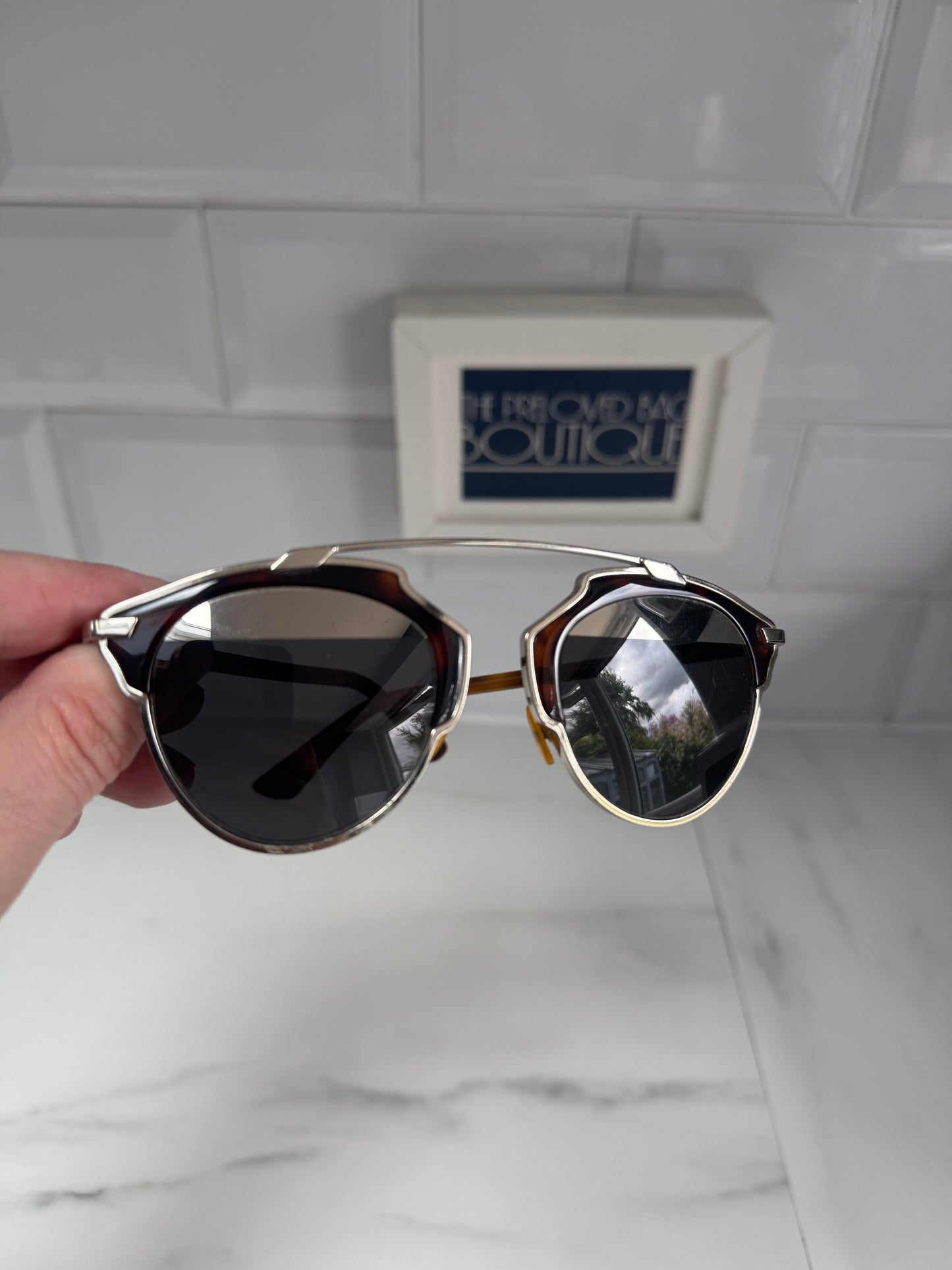 Dior So Real Brow Bar sunglasses - Tortoiseshell & Silver