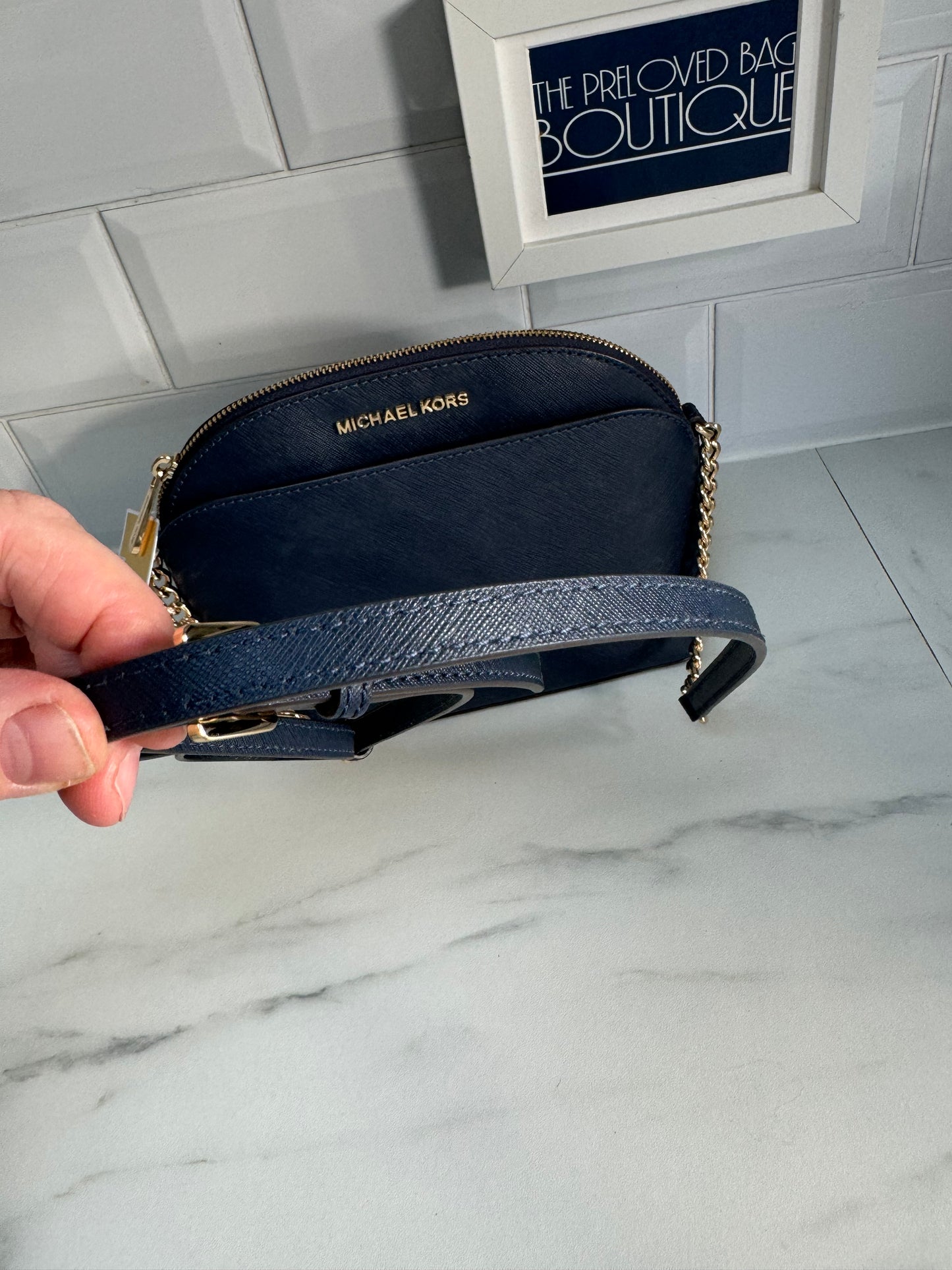 Michael Kors Emmy Dome shoulder bag - Navy blue