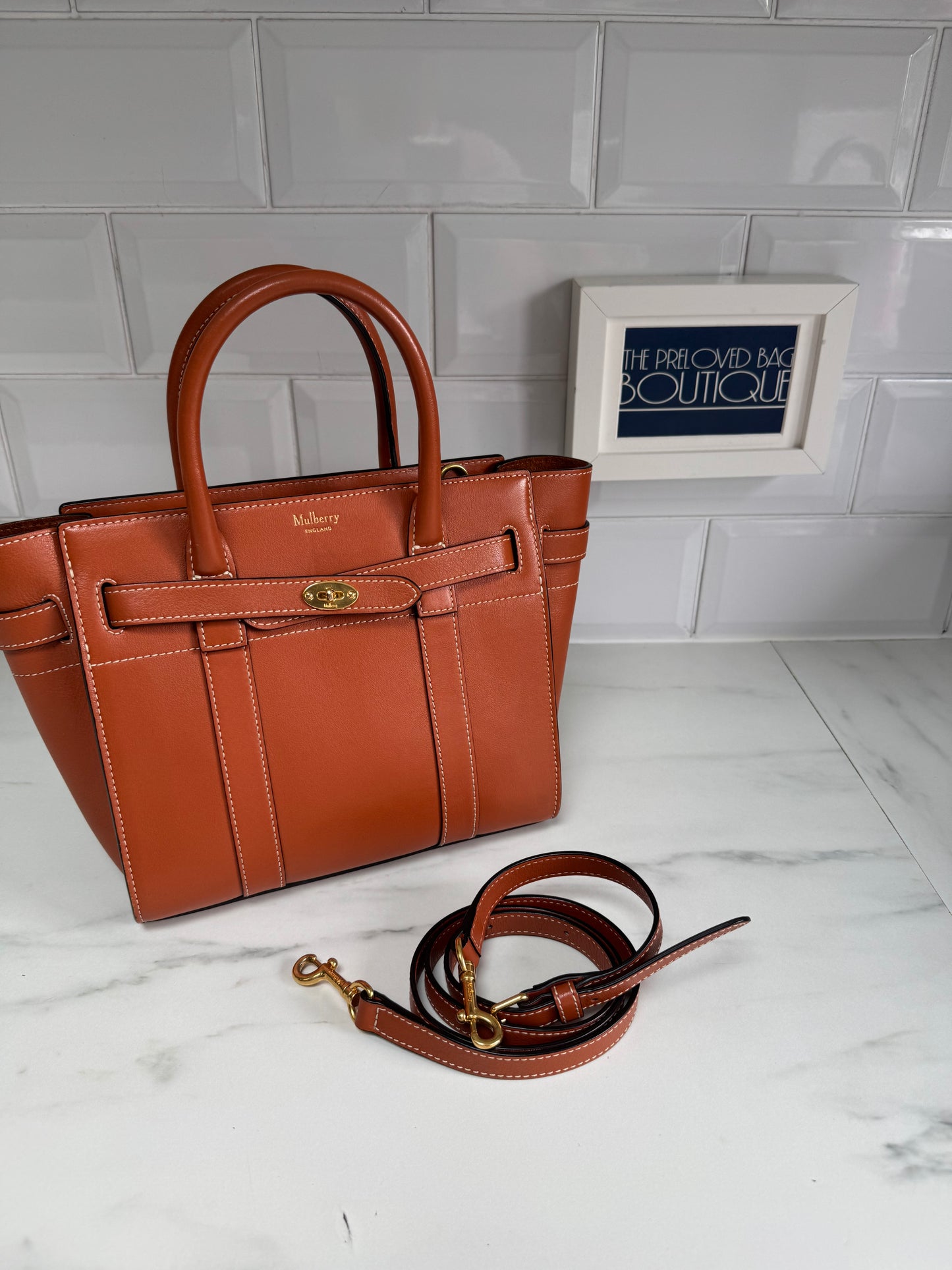 Mulberry Small Zipped Bayswater - Rust