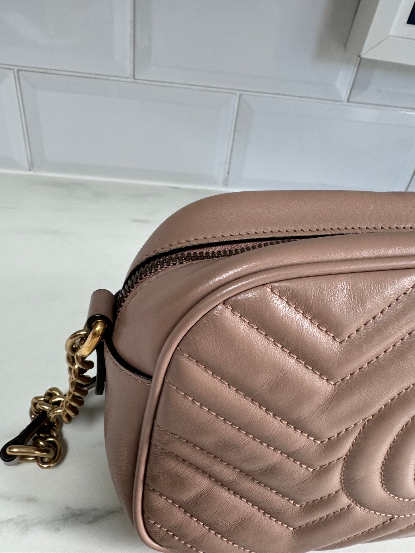 Gucci Marmont Shoulder Bag - Nude