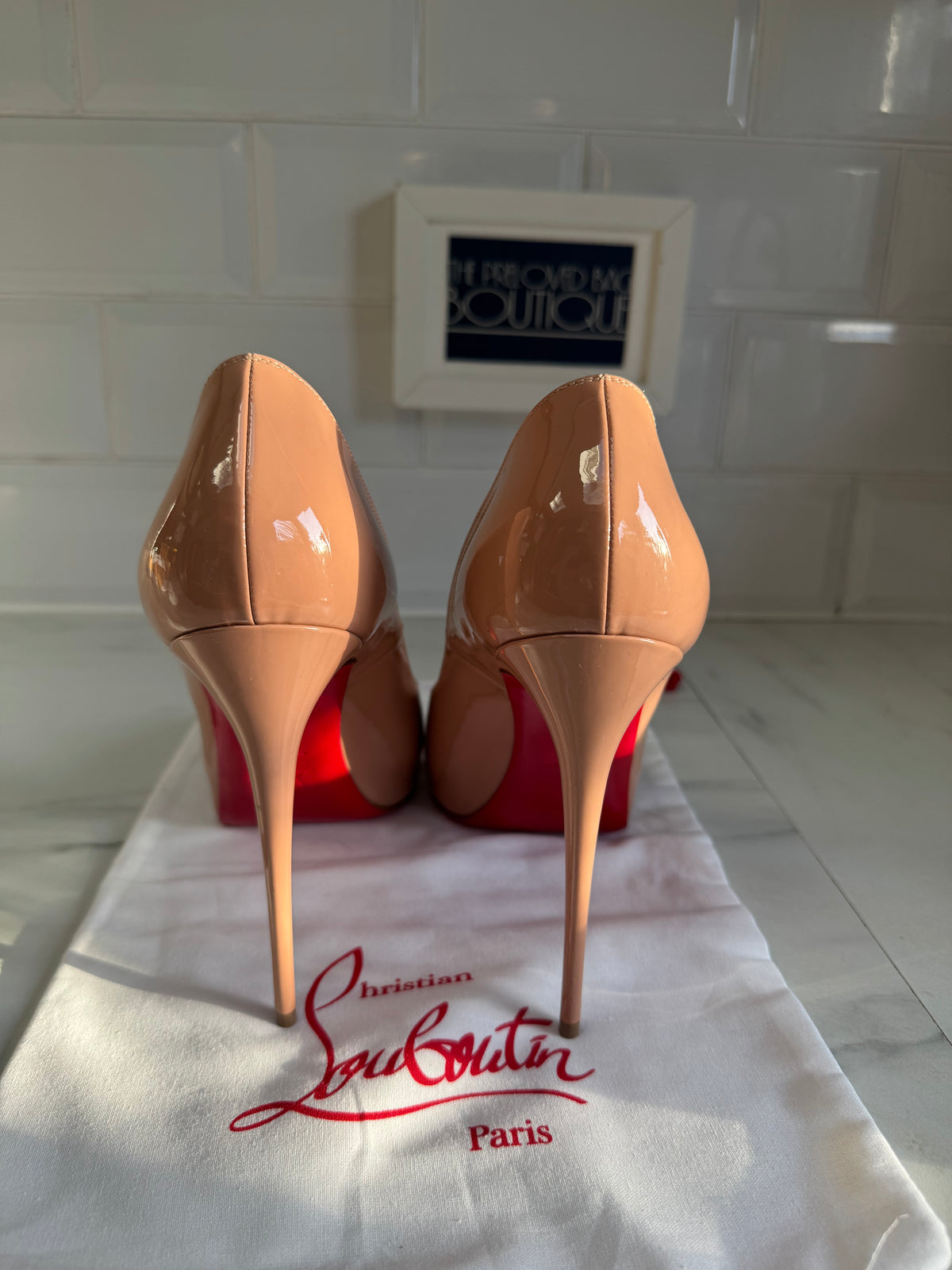Christian Louboutin New Very Privé 120mm Open Toe Pumps - Nude