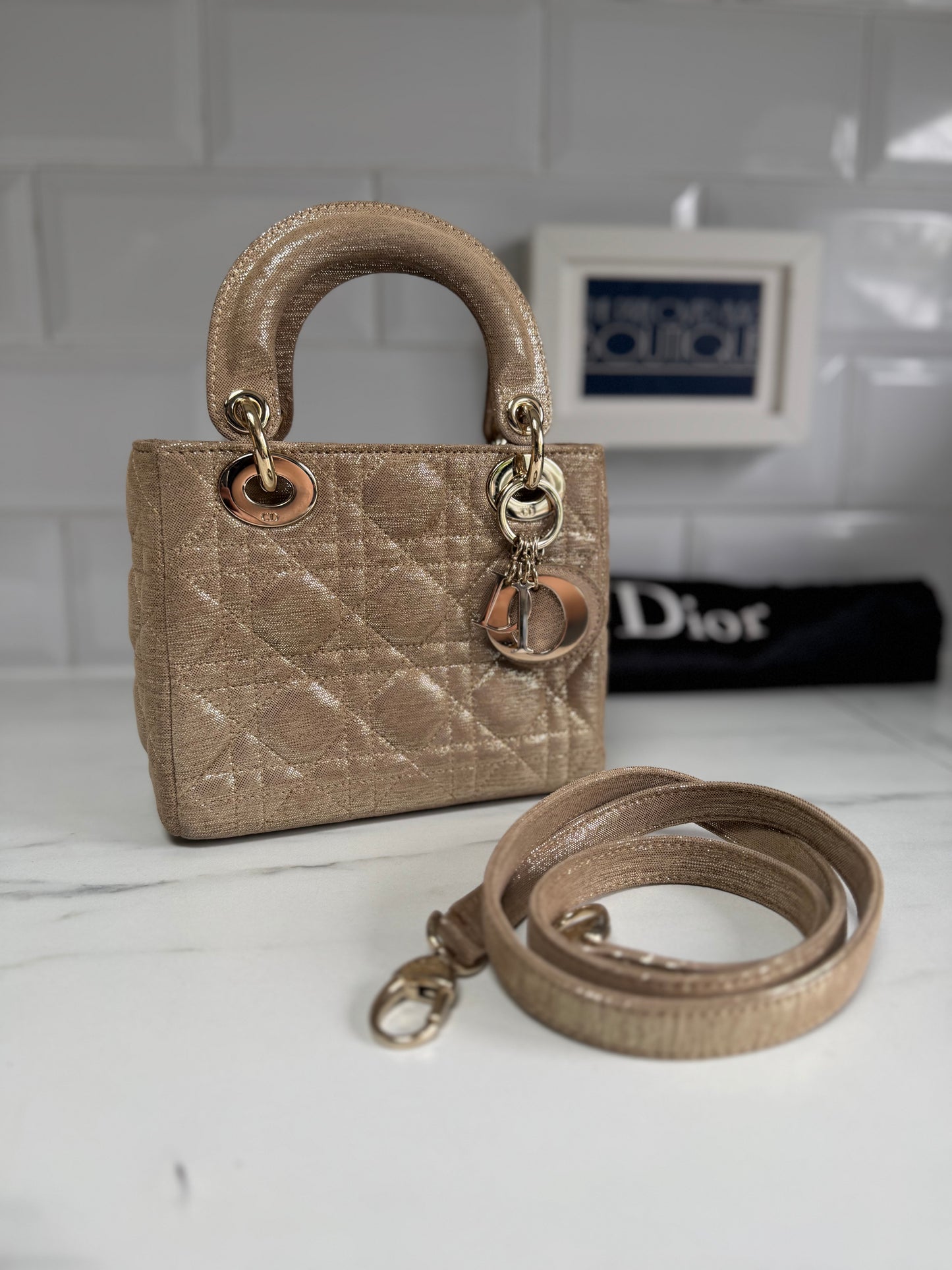 Dior Mini Lady Dior - Champagne/Gold