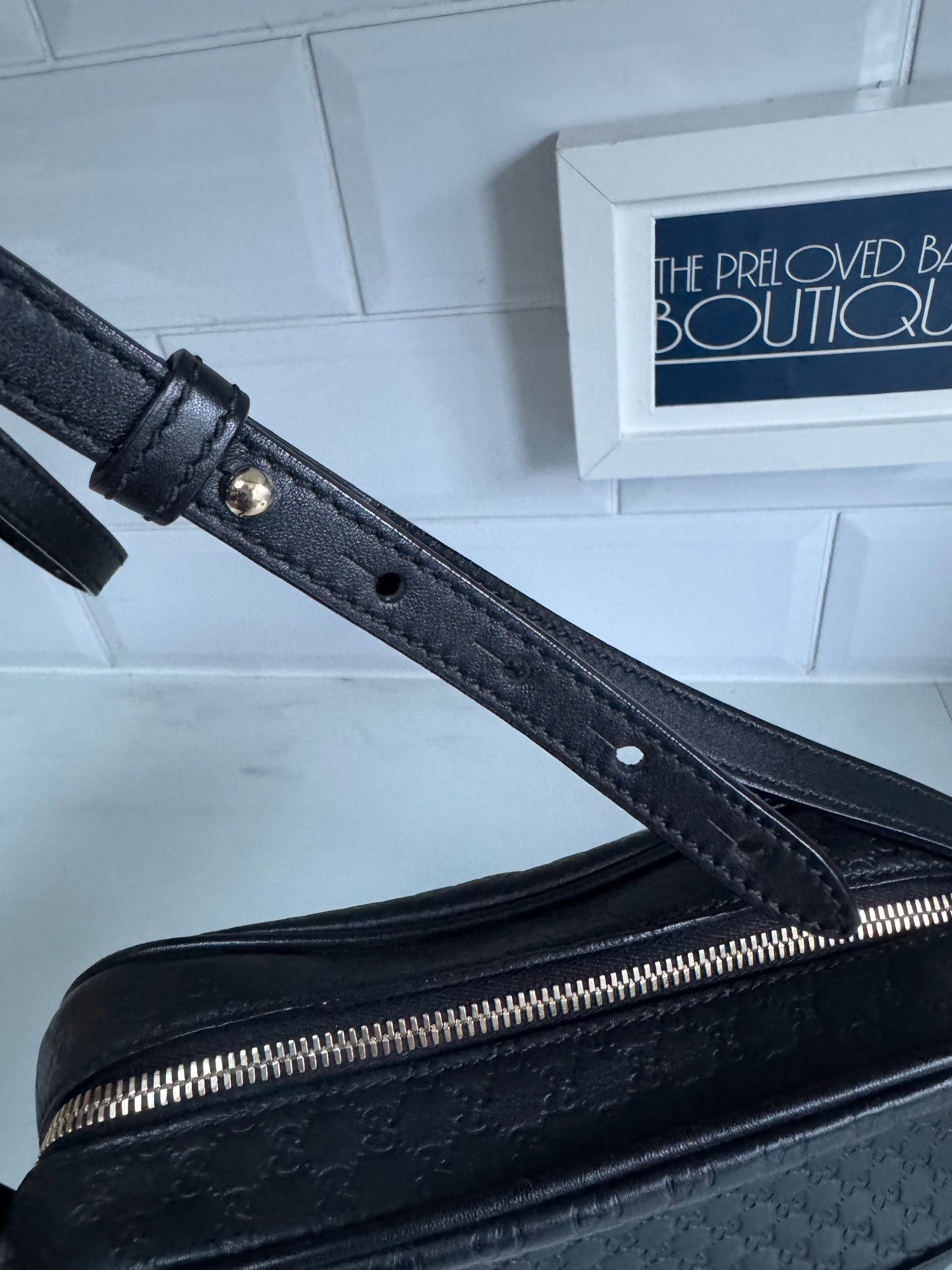 Gucci Micro Guccissima Bree Cross Body Bag - Black