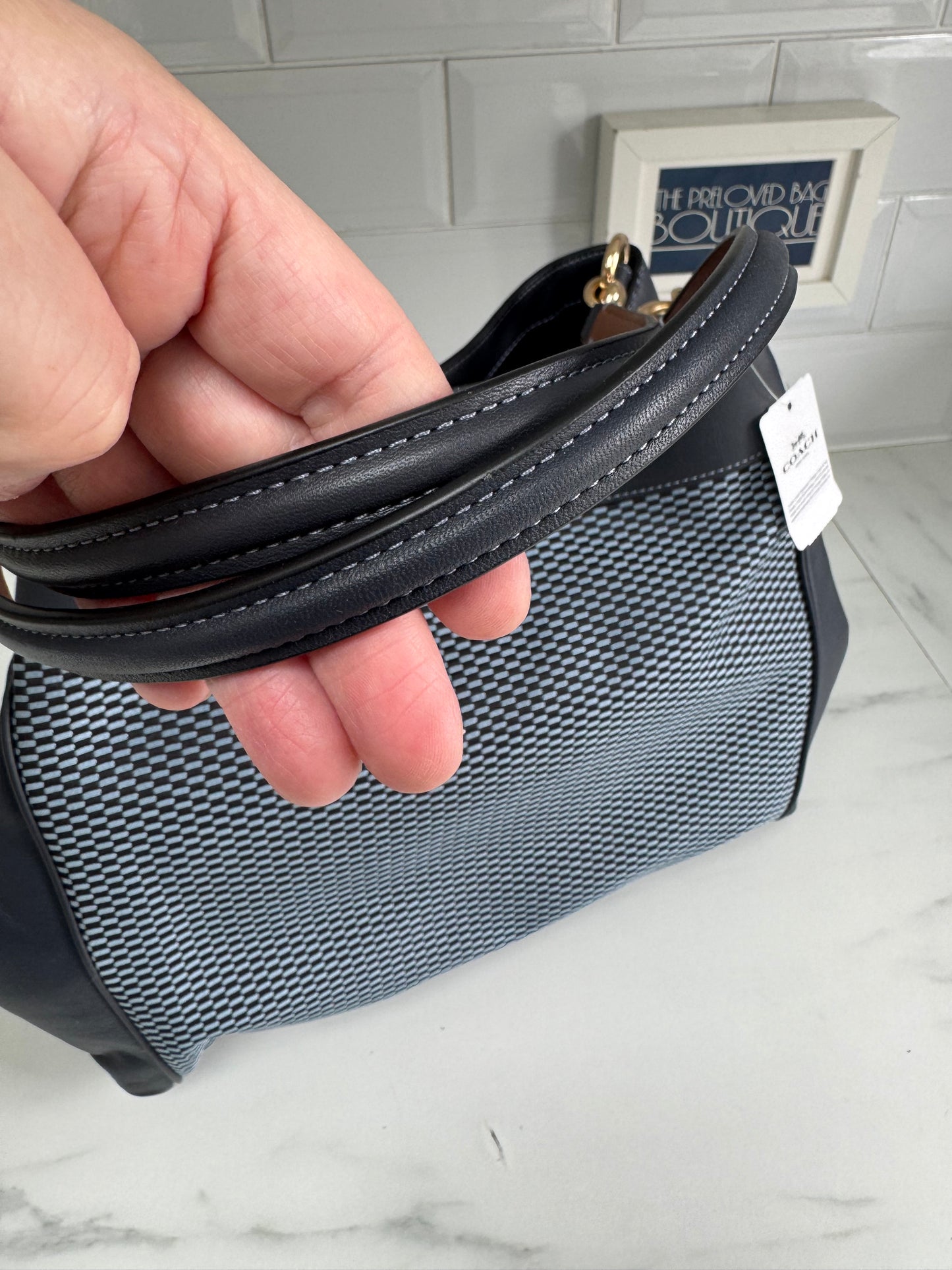 Coach Legacy Jacquard Shoulder Bag - Navy Blue