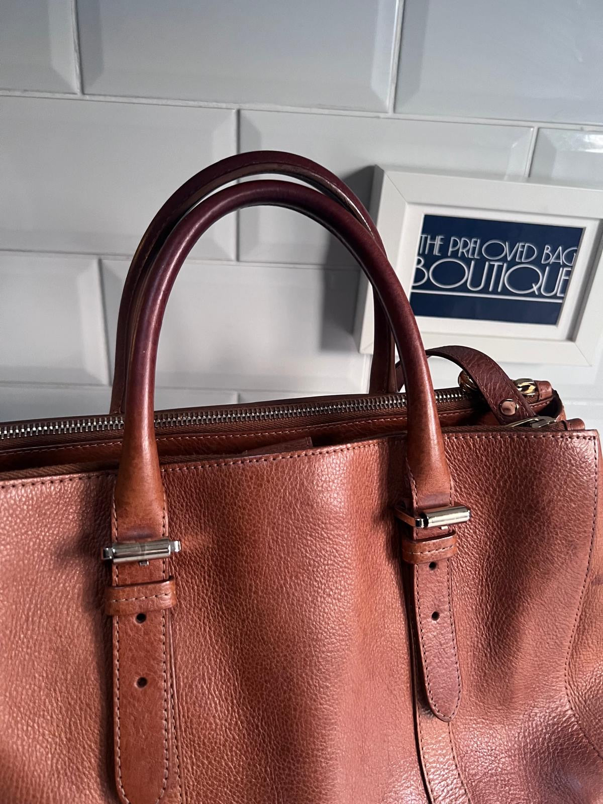 Mulberry Small Bayswater Double Zipped Tote - Oak NVT