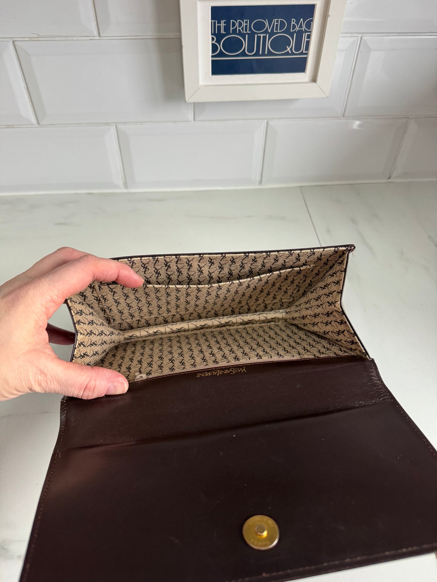 Yves Saint Laurent - Vintage Clutch with Studs - Brown