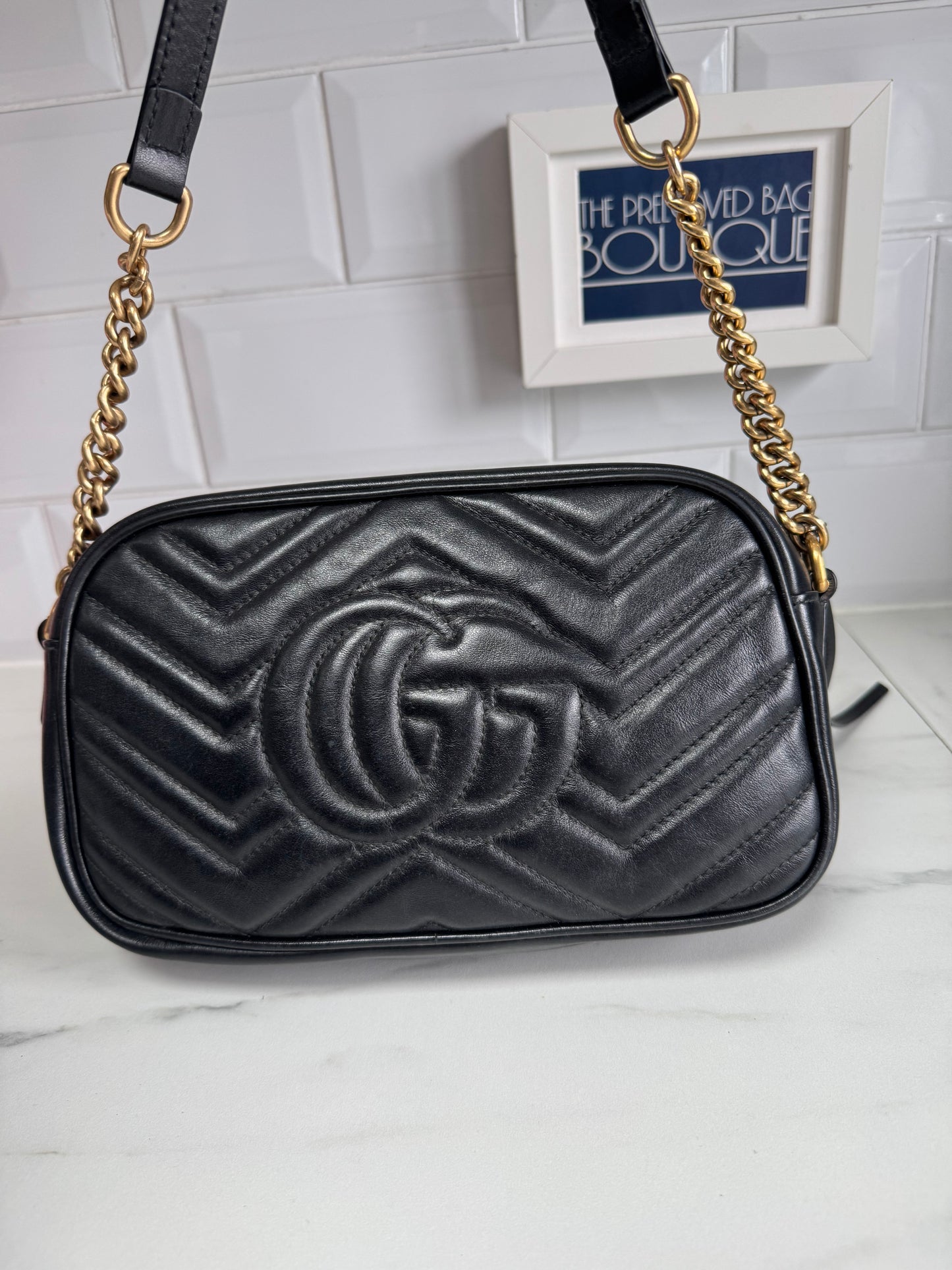 Gucci GG Mini Marmont Shoulder Bag - Black