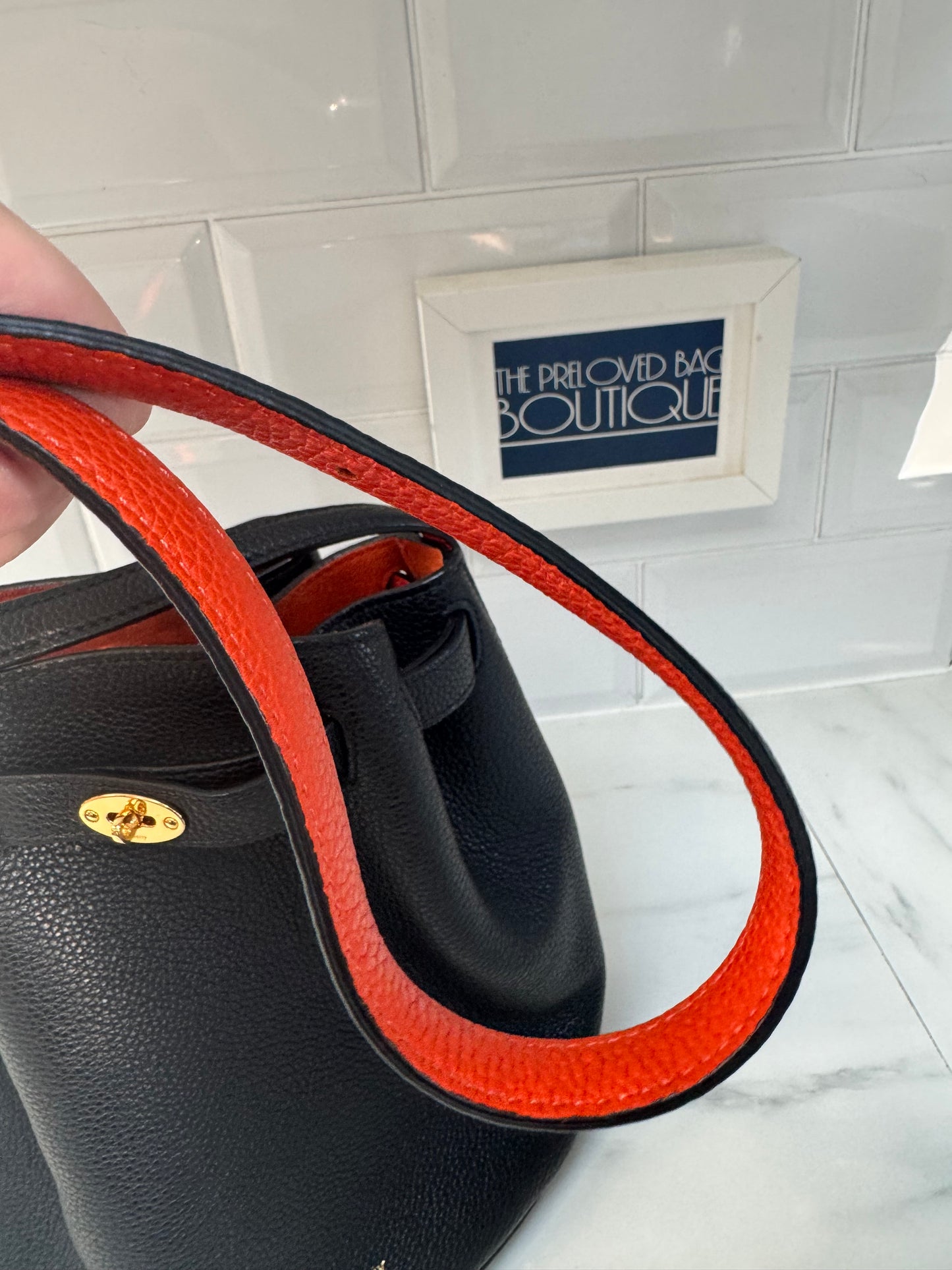 Mulberry Abbey Bag - Black and Orange