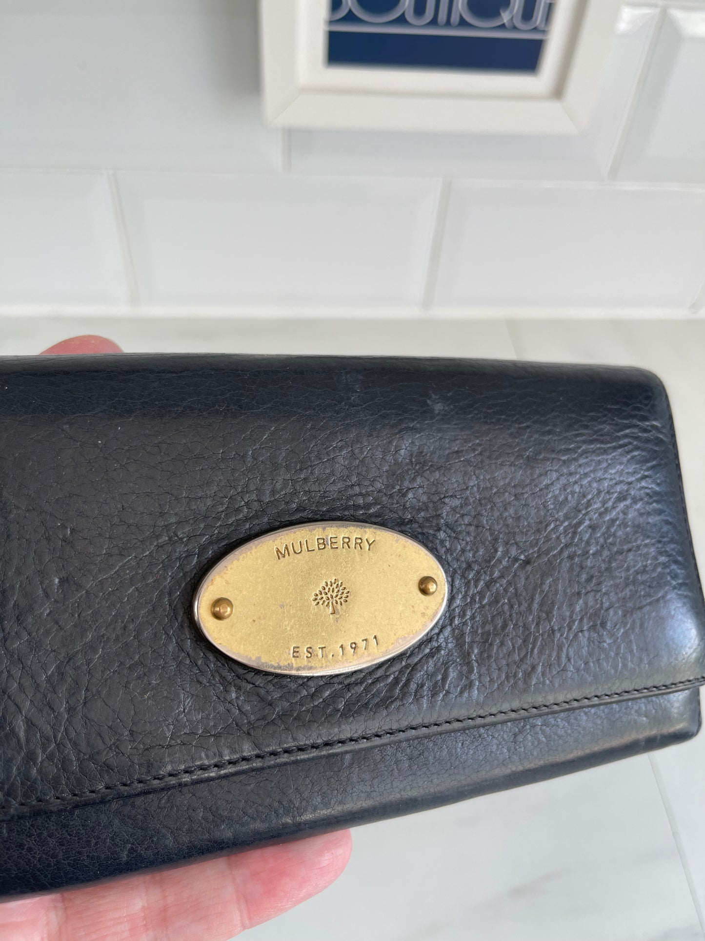 Mulberry Continental Plaque Wallet - Black