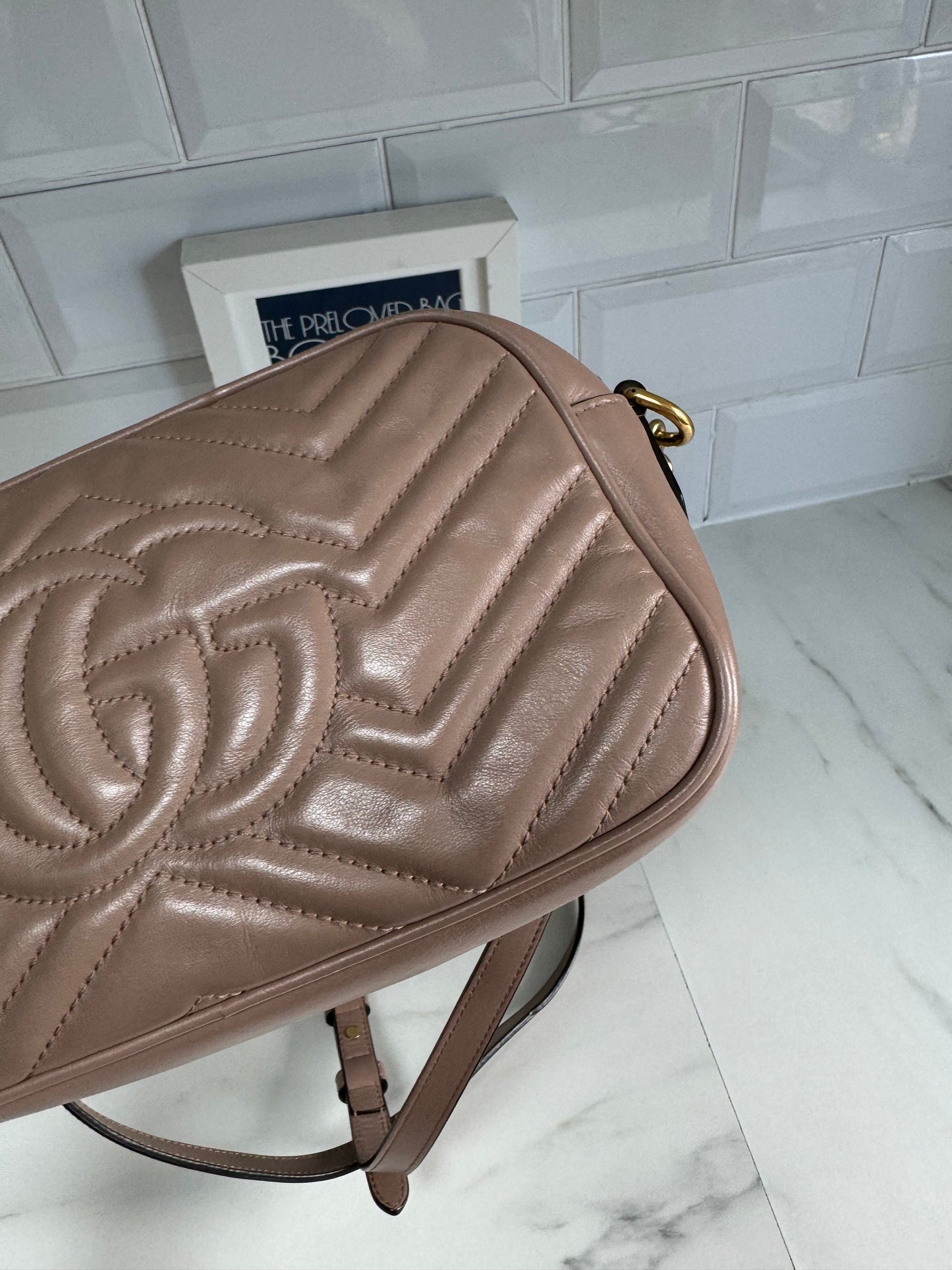 Gucci Marmont Shoulder Bag - Nude