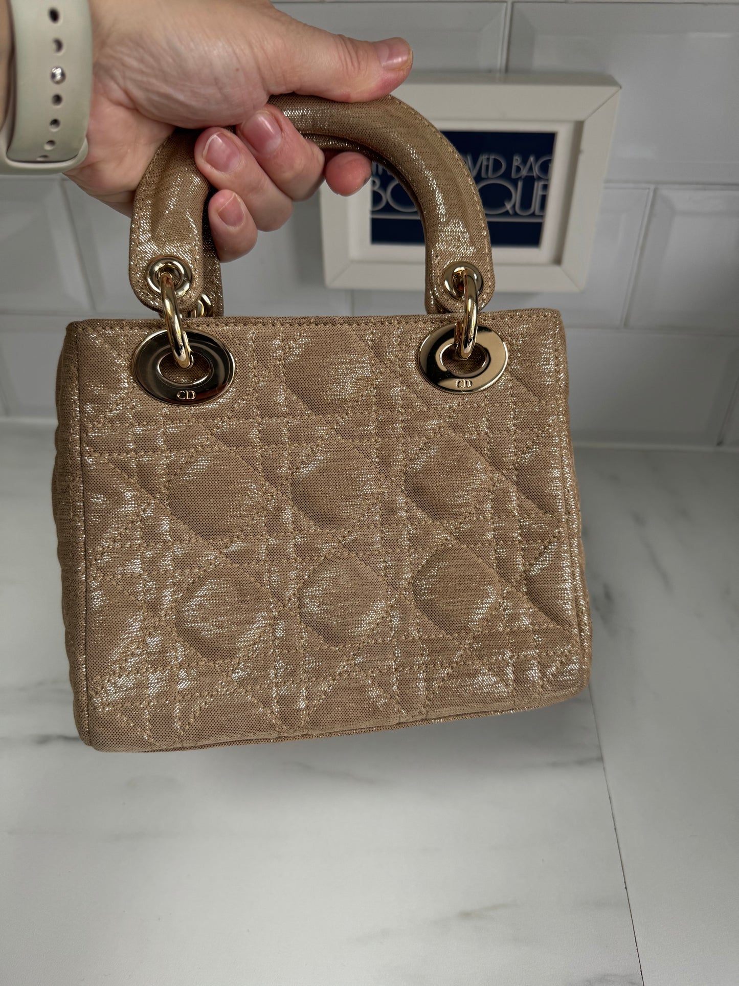 Dior Mini Lady Dior - Champagne/Gold