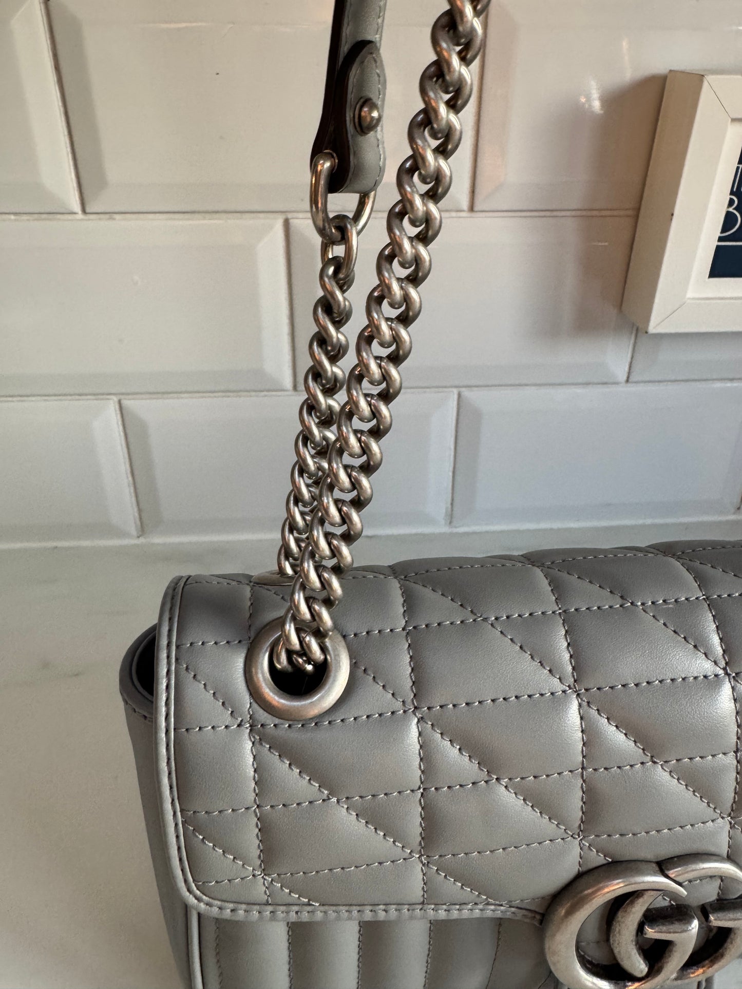 Gucci GG Marmont Shoulder Bag - Grey