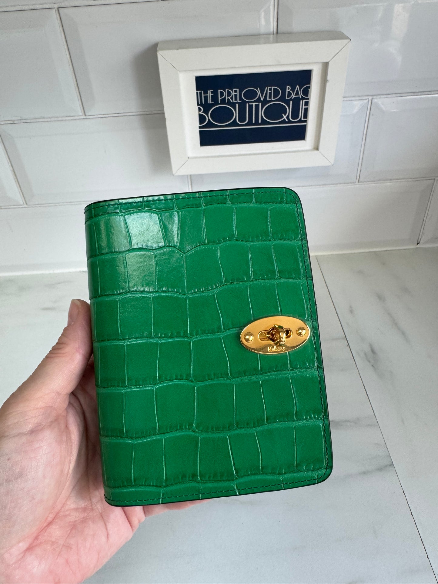 Mulberry Pocket Book - Emerald Croc Embossed