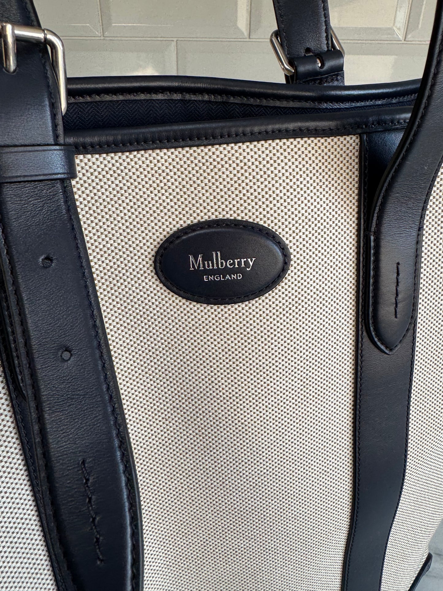 Mulberry Heritage tote - Canvas and Midnight Smooth Calf