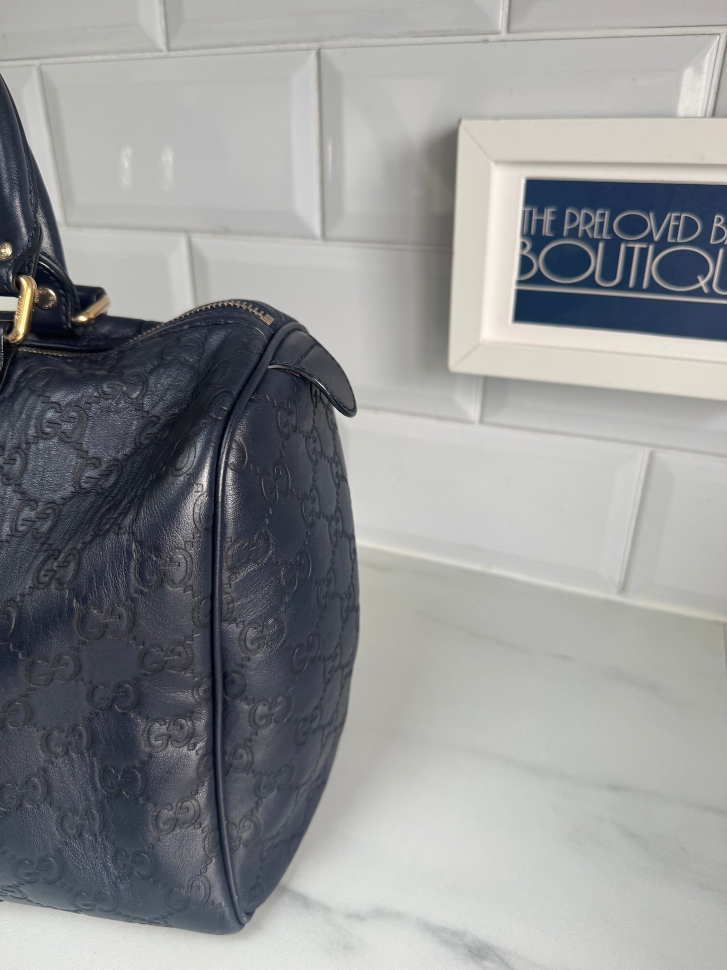 Gucci Boston Guccissima Joy Hold-all - Navy