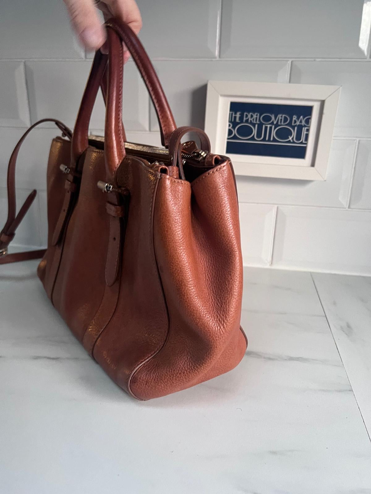 Mulberry Small Bayswater Double Zipped Tote - Oak NVT