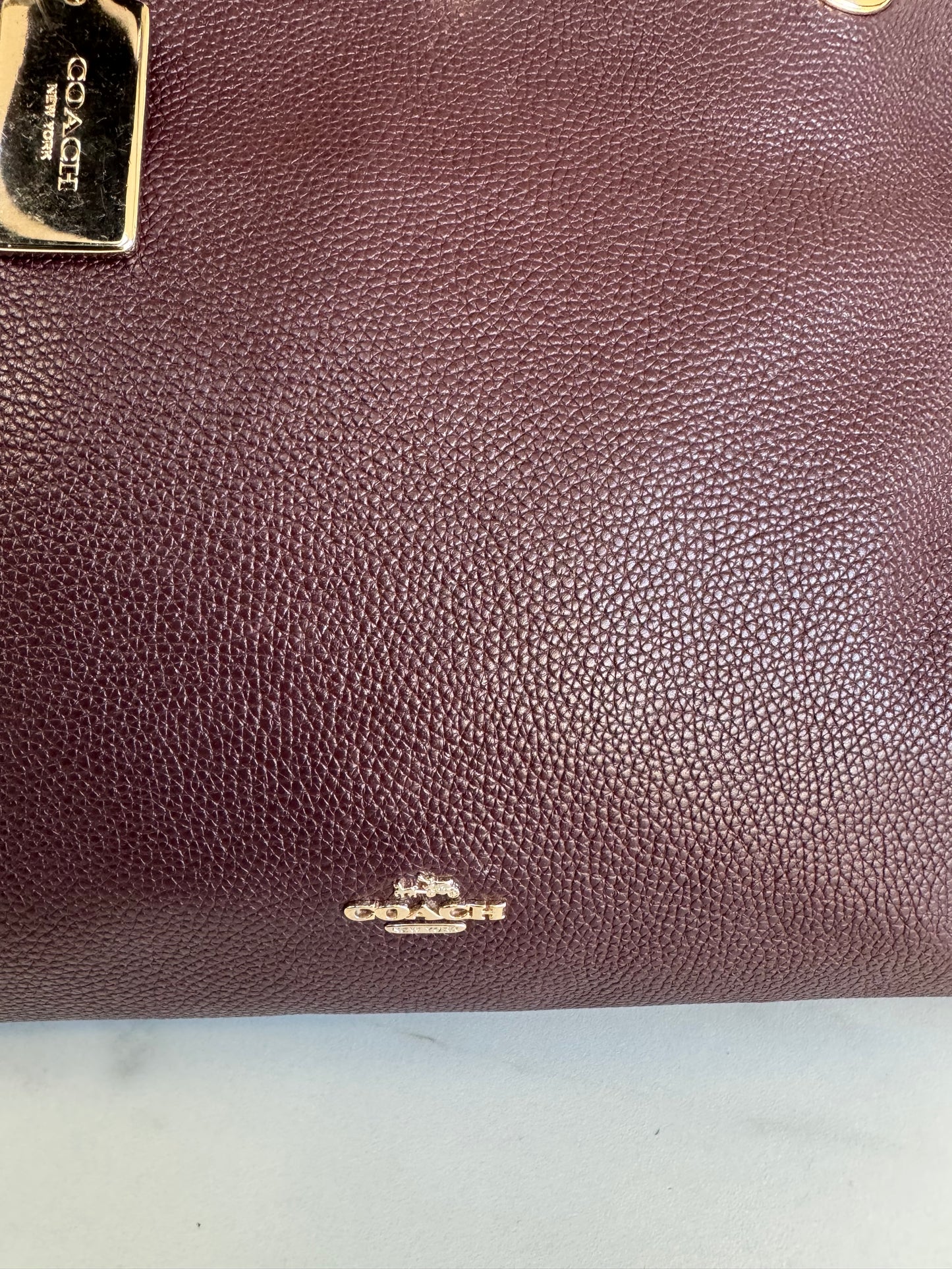 Coach Turnlock Tote - Burgundy