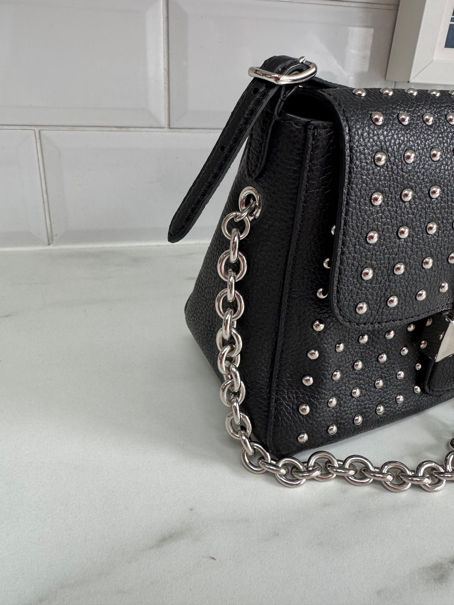 Mulberry Mini Keeley - black with silver studs