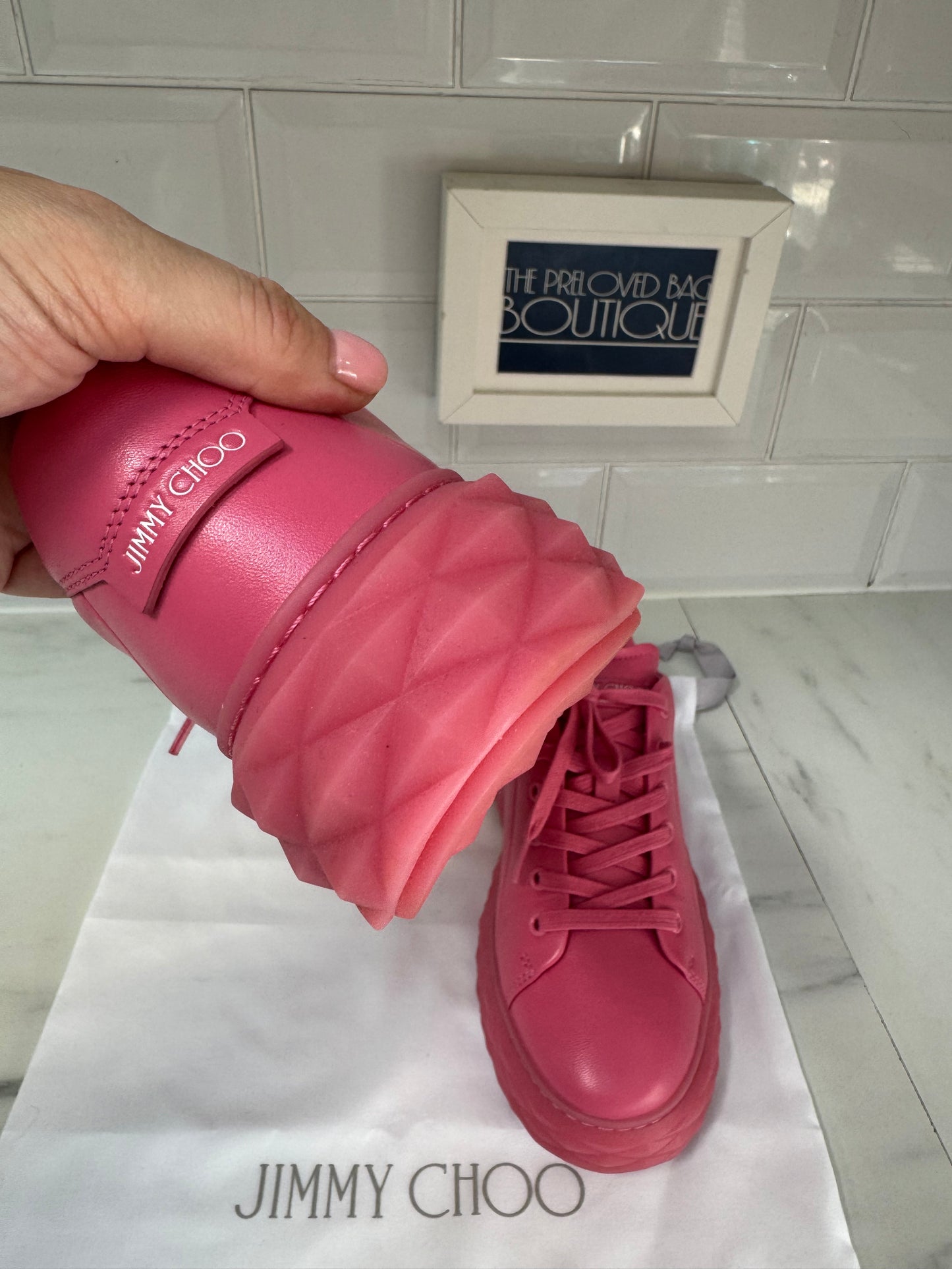 Jimmy Choo Diamond Light Maxi Trainers - Candy Pink