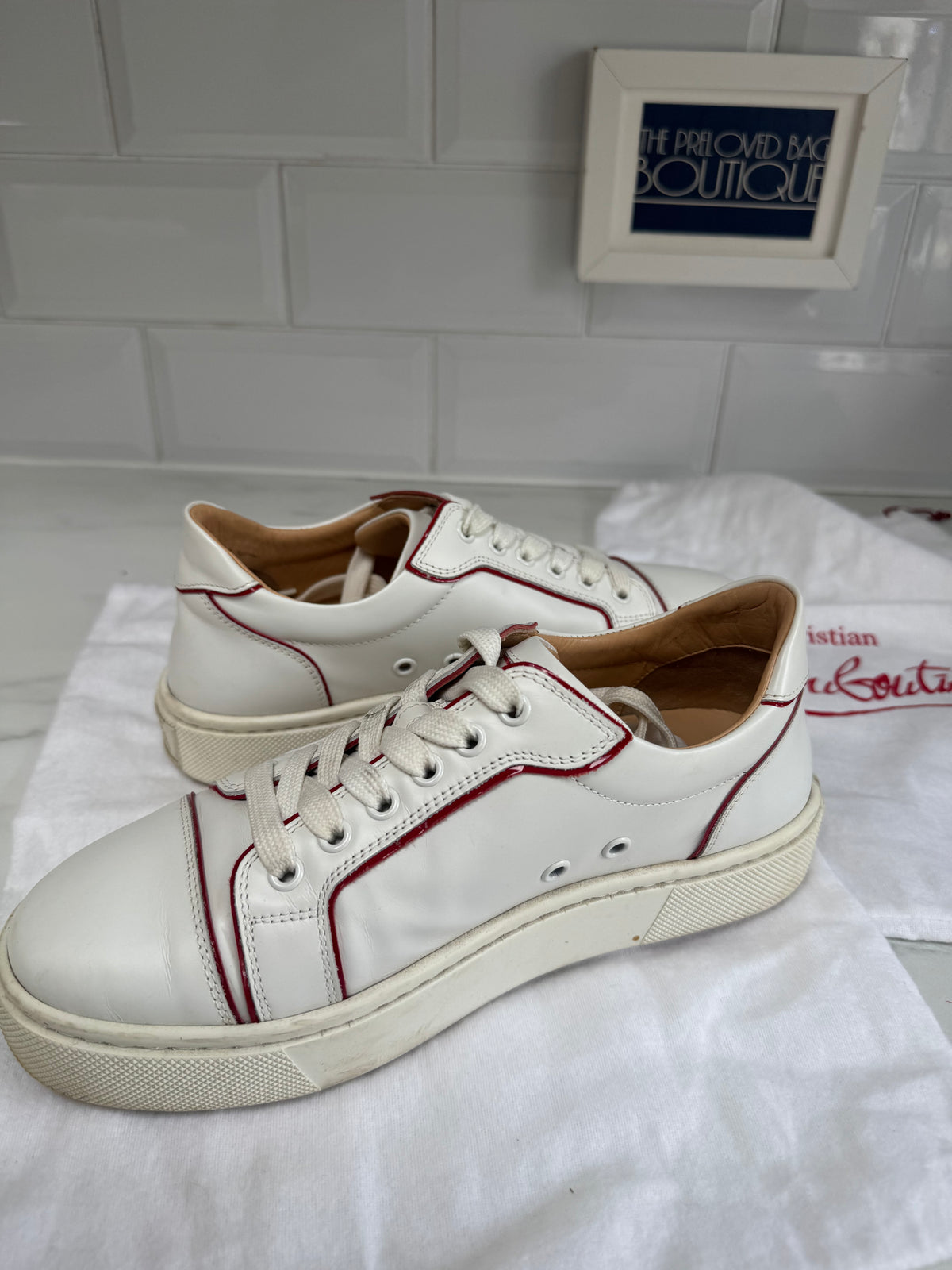 Christian Louboutin Viera Sneakers - White and Red
