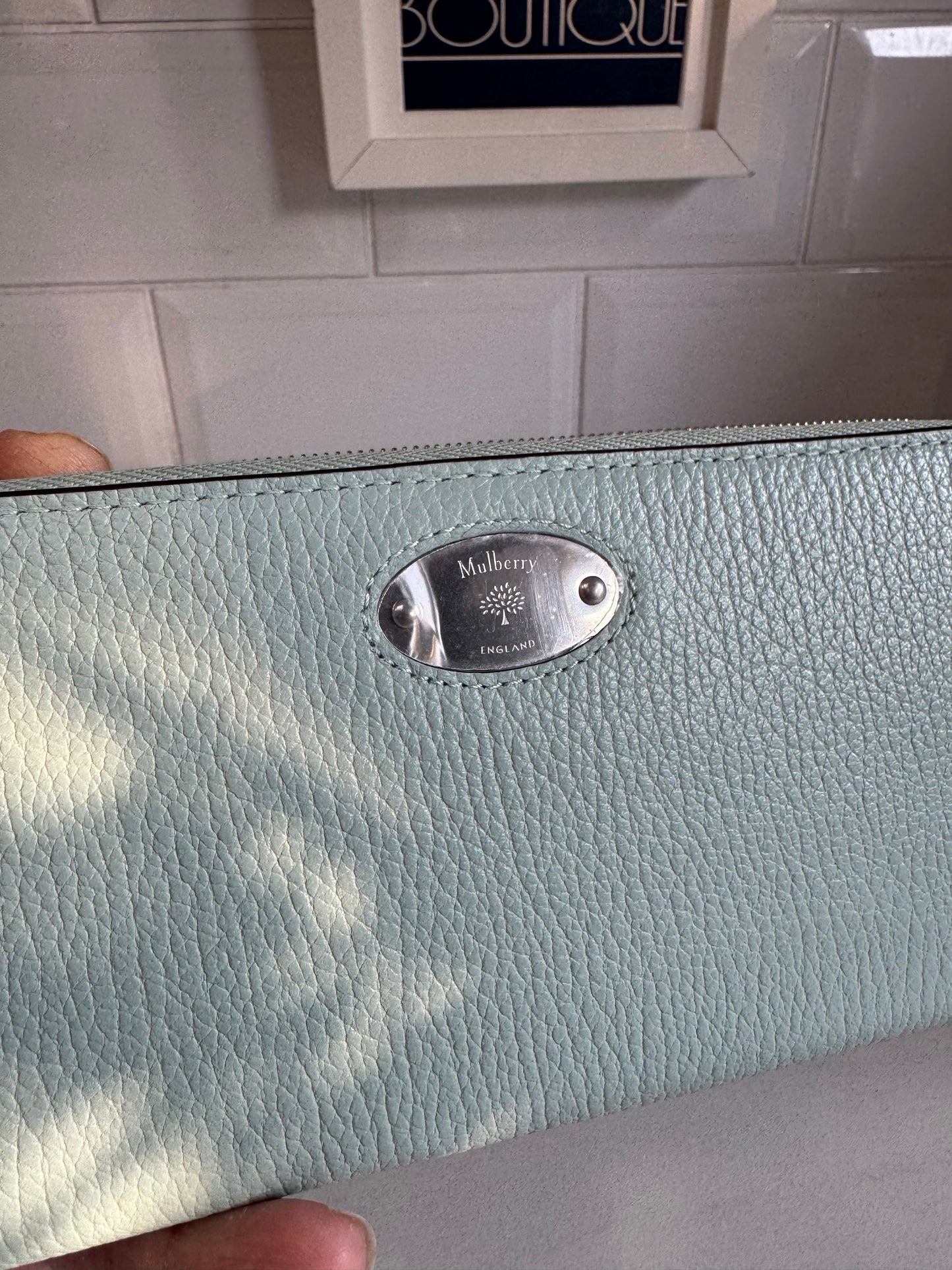 Mulberry Plaque 8CC Zip Purse - Acrylic Green