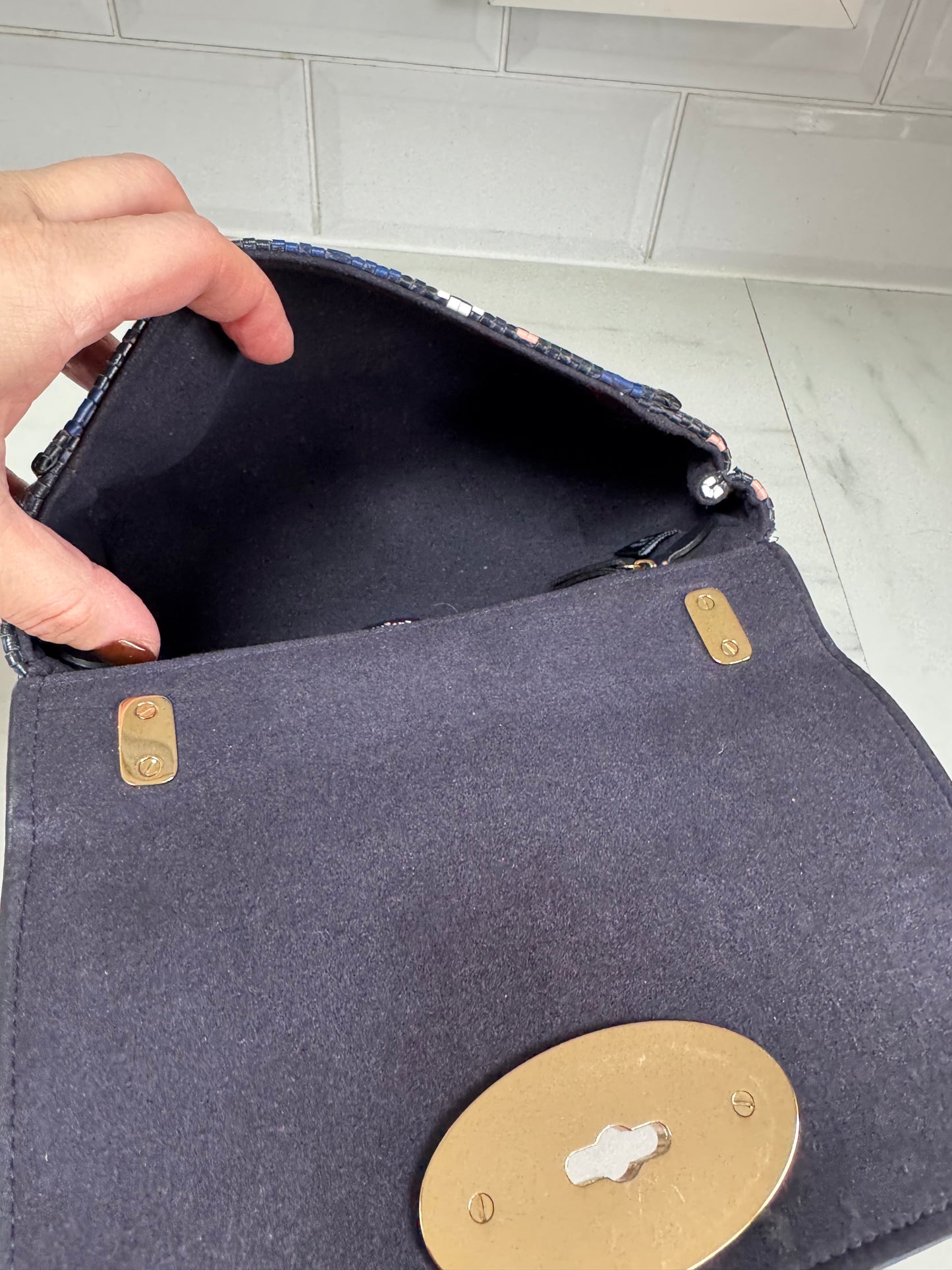 Mulberry Regular Twilight Rafia Lily - blue, pink, black and white