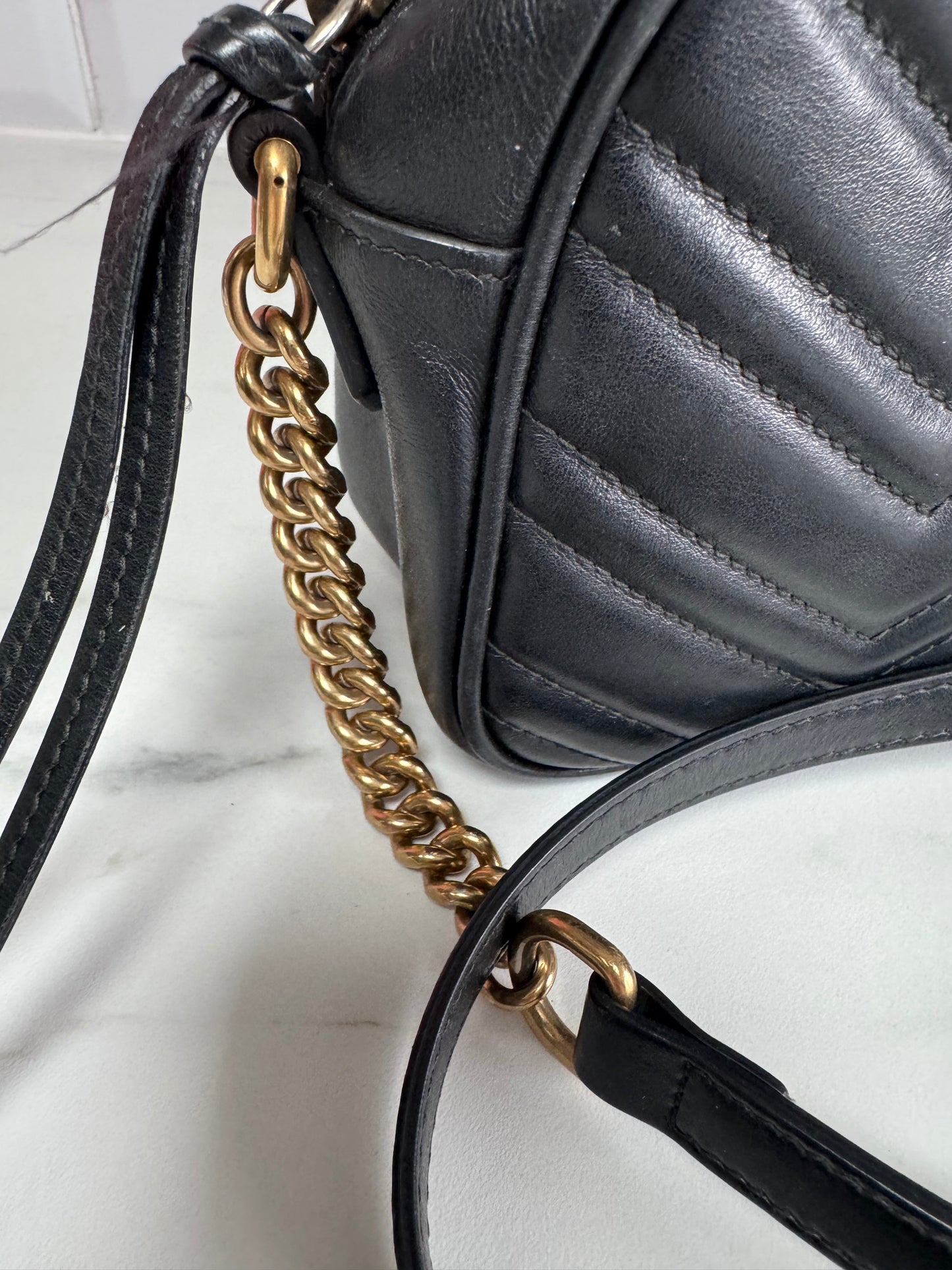 Gucci GG Mini Marmont Shoulder Bag - Black