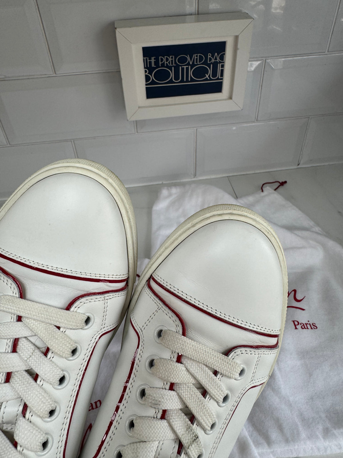 Christian Louboutin Viera Sneakers - White and Red